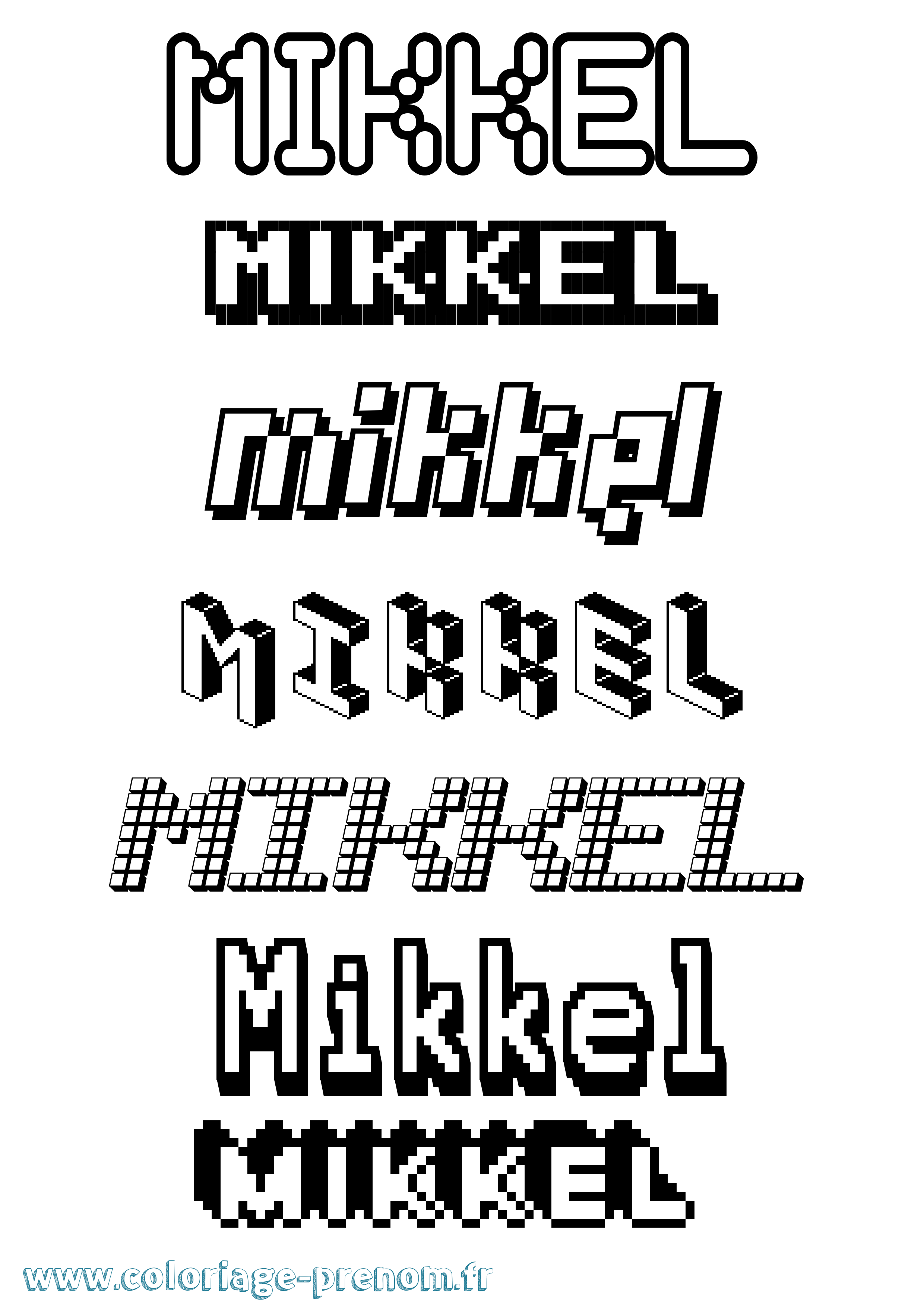 Coloriage Mikkel Pixel Coloriage prénom Mikkel Pixel