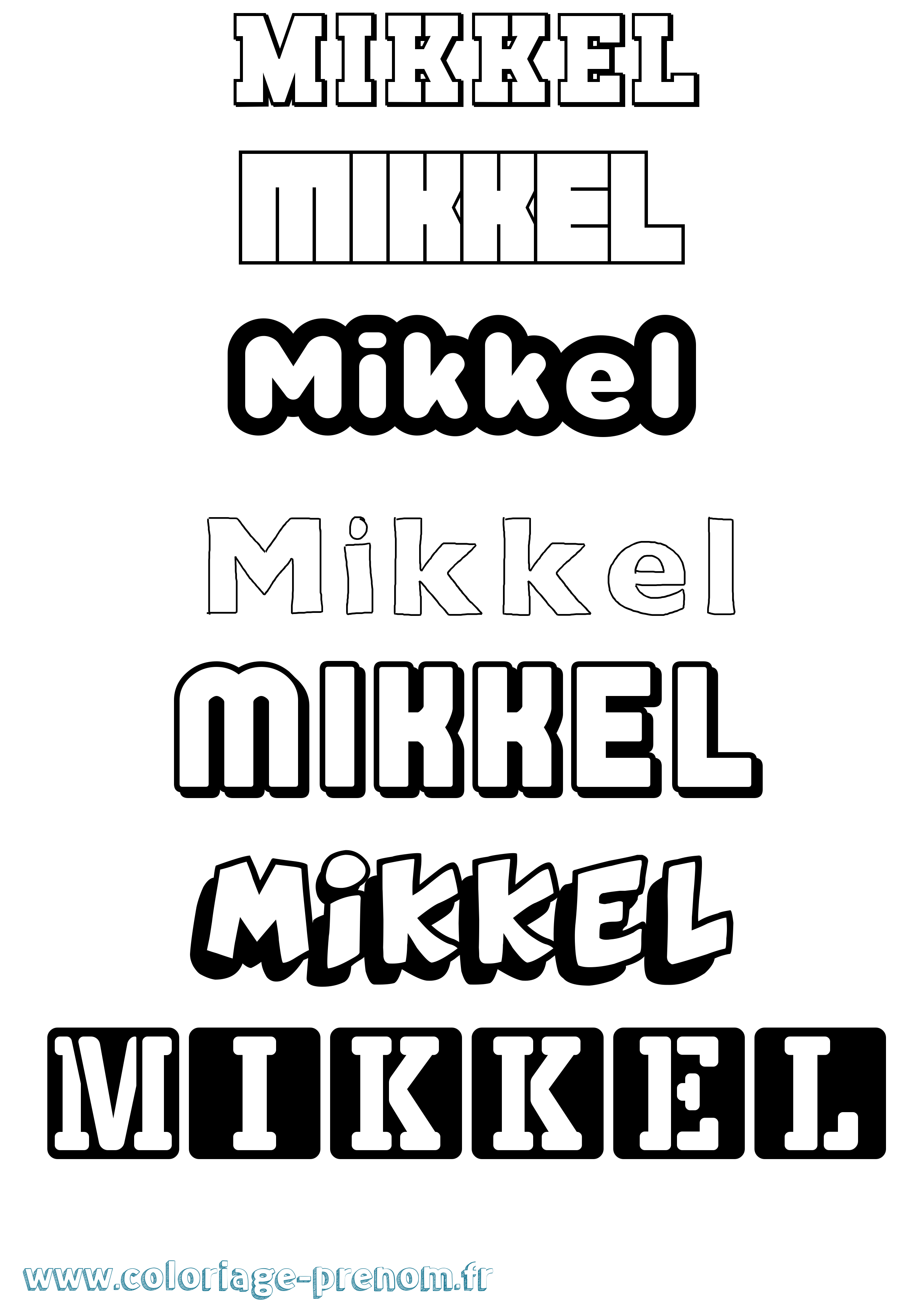 Coloriage Mikkel Simple Coloriage prénom Mikkel Simple