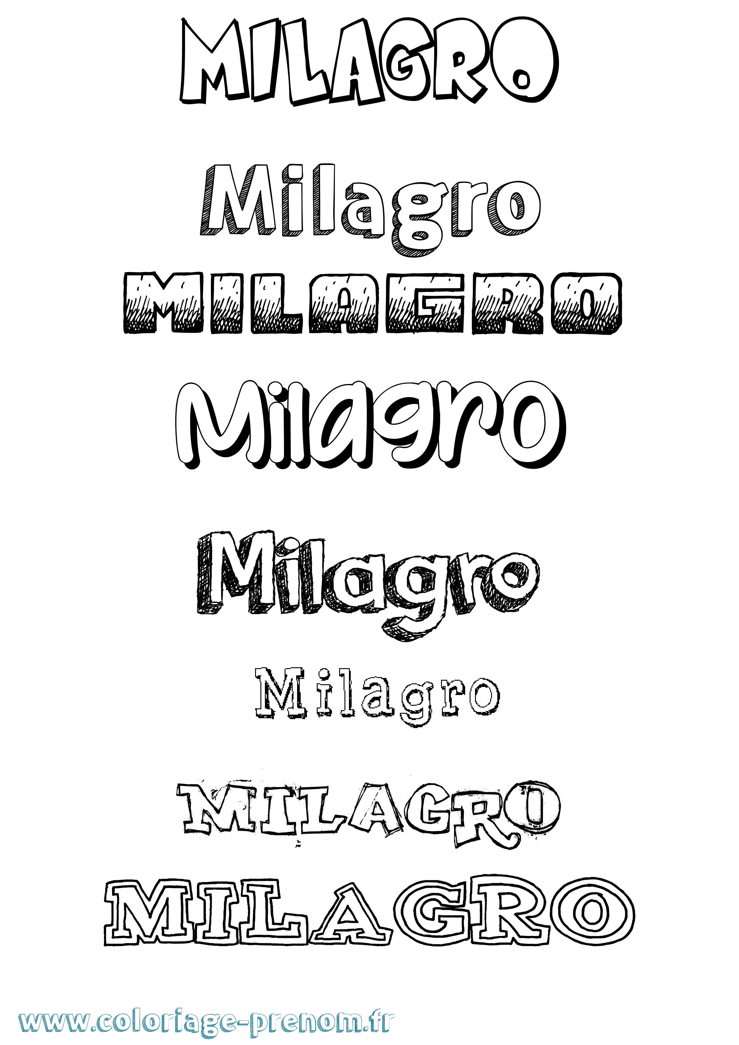 Coloriage Milagro Dessiné Coloriage prénom Milagro Dessiné