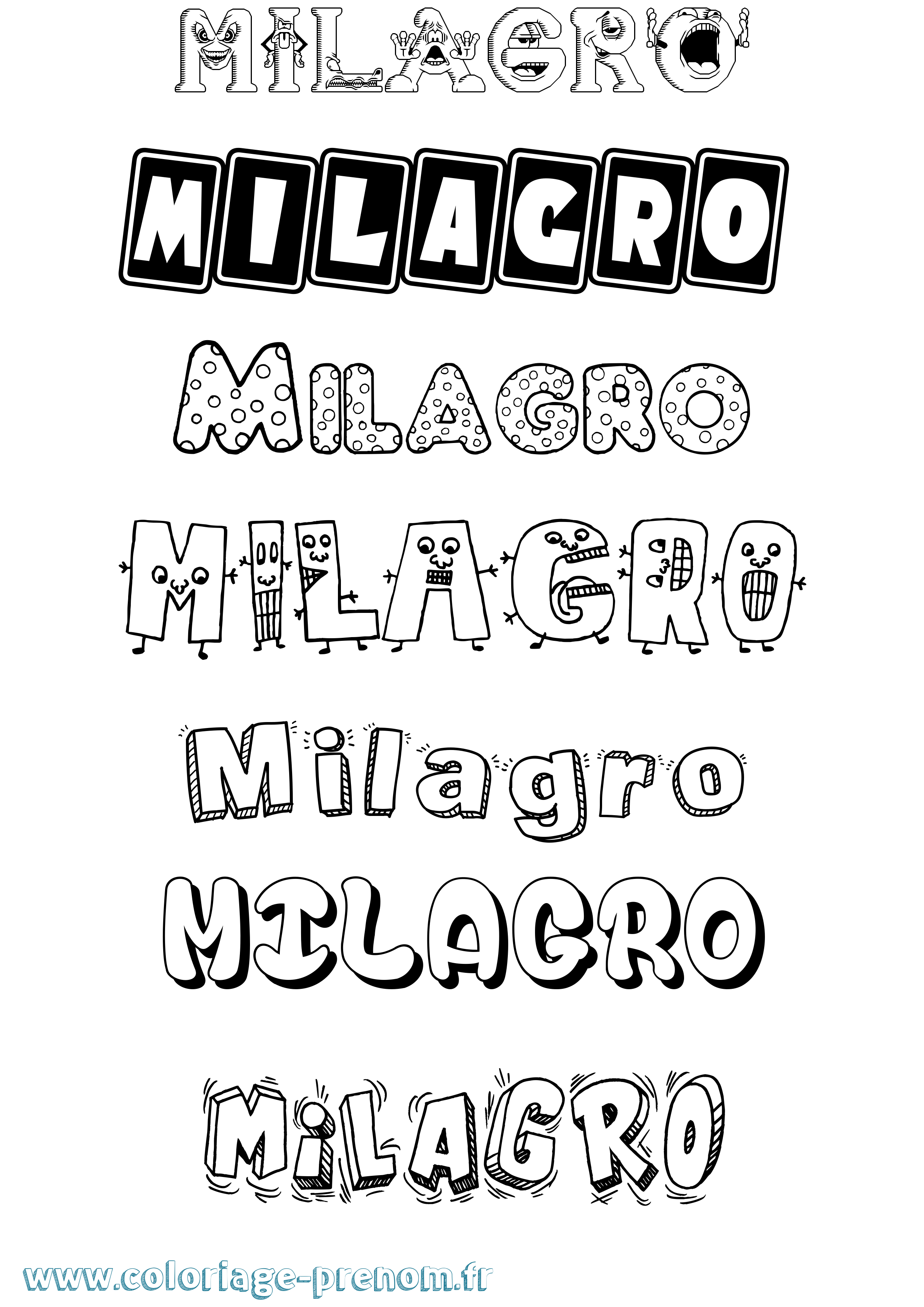 Coloriage Milagro Fun Coloriage prénom Milagro Fun