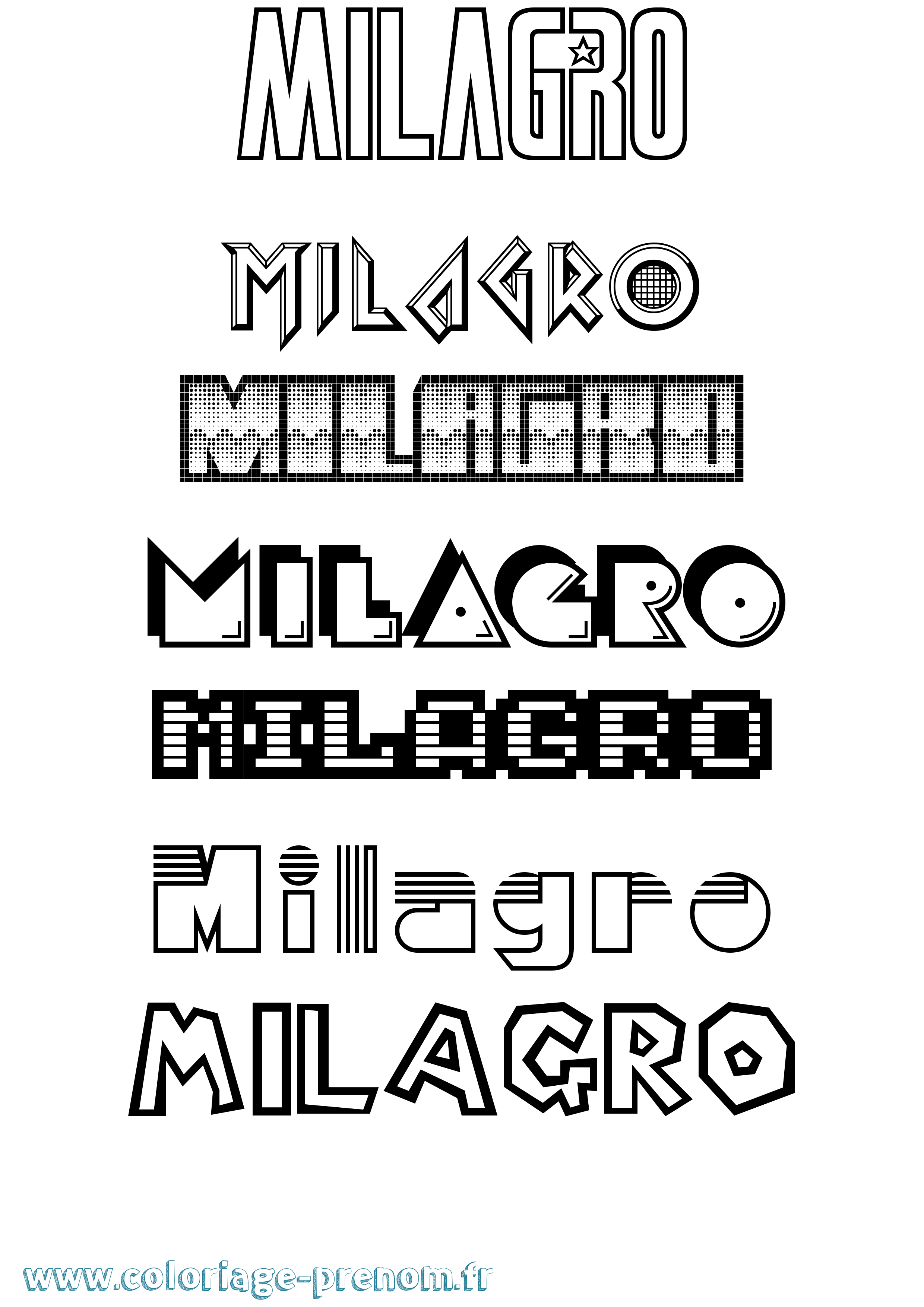 Coloriage Milagro Jeux Vidéos Coloriage prénom Milagro Jeux Vidéos