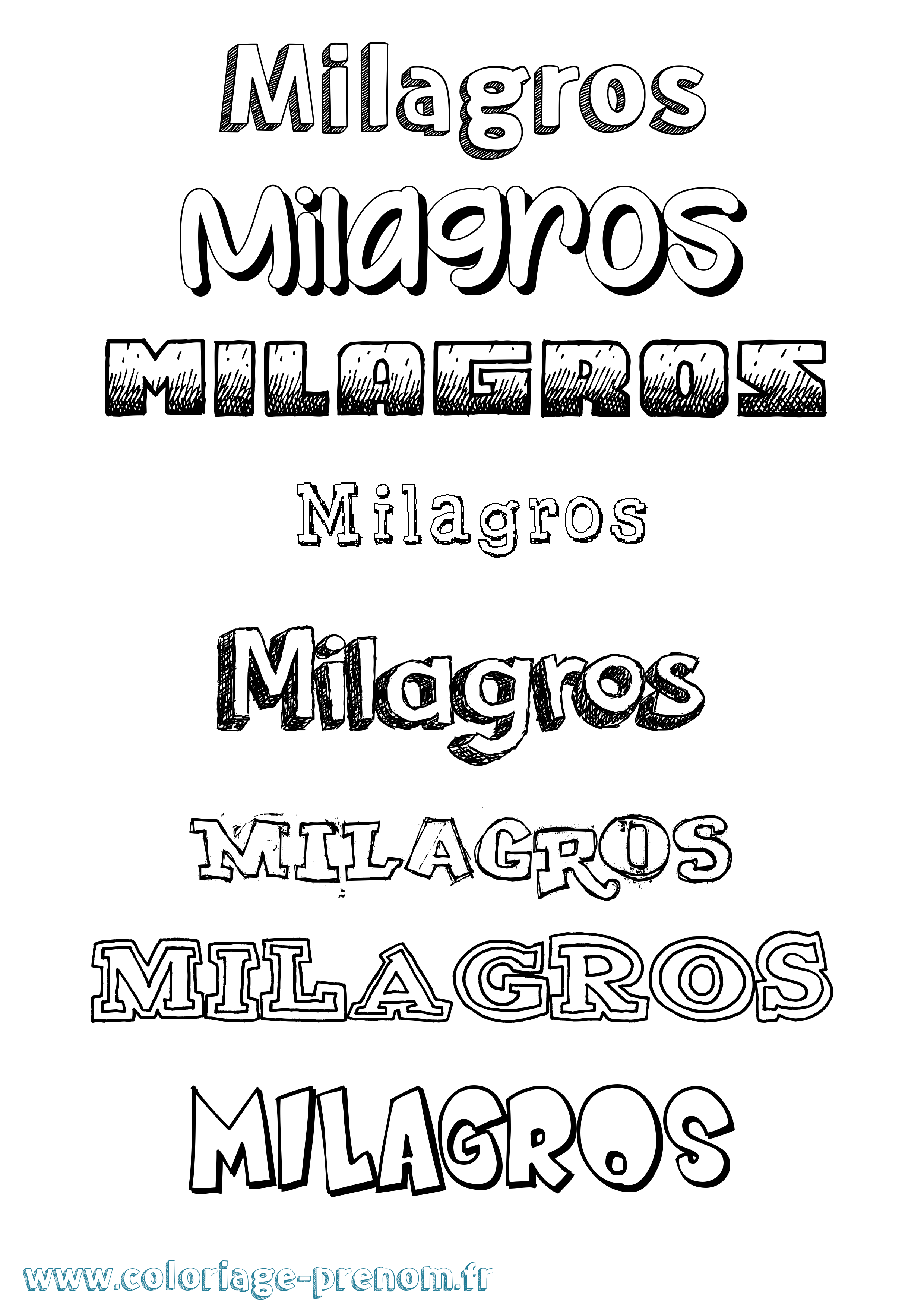 Coloriage Milagros Dessiné Coloriage prénom Milagros Dessiné