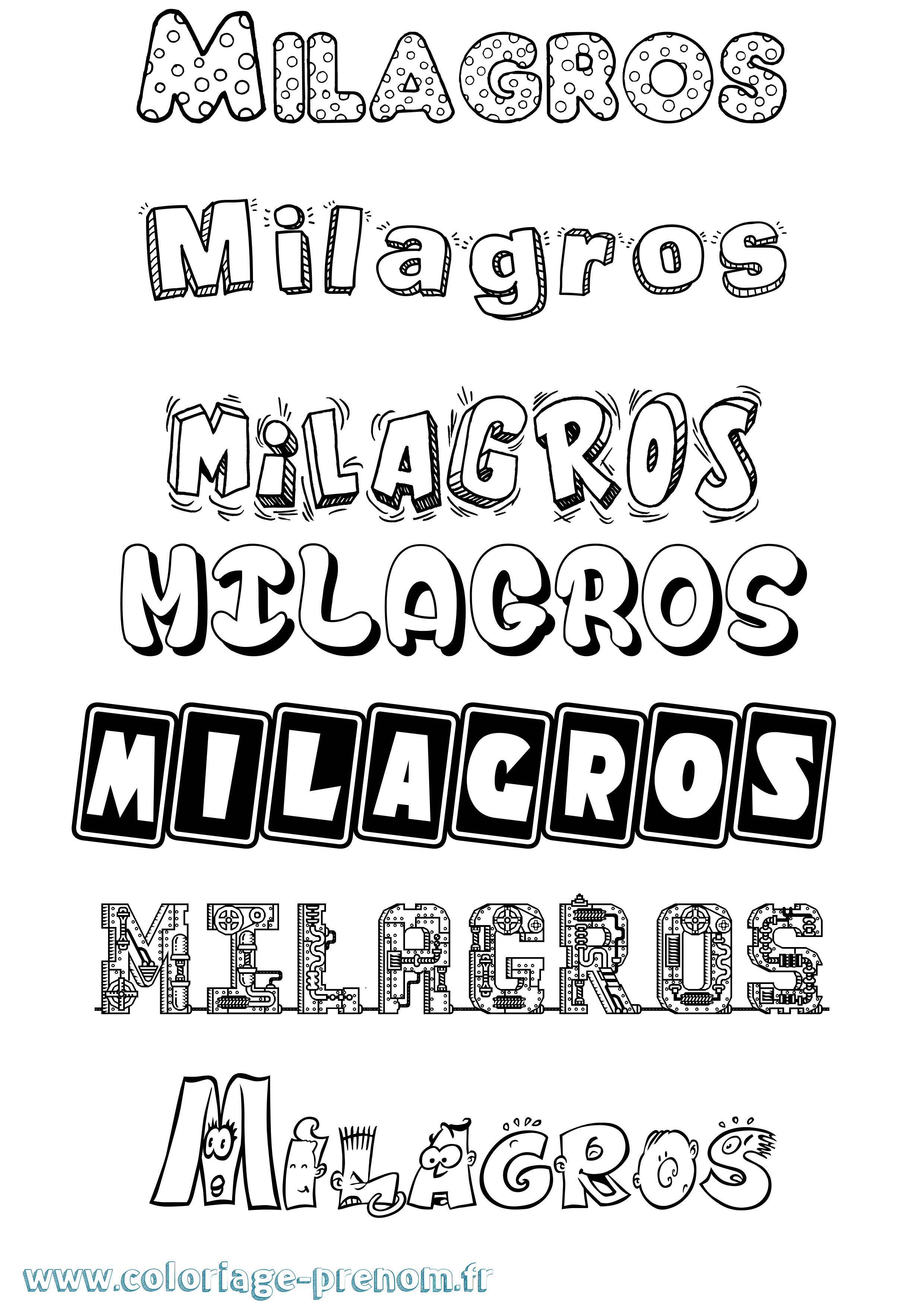 Coloriage Milagros Fun Coloriage prénom Milagros Fun