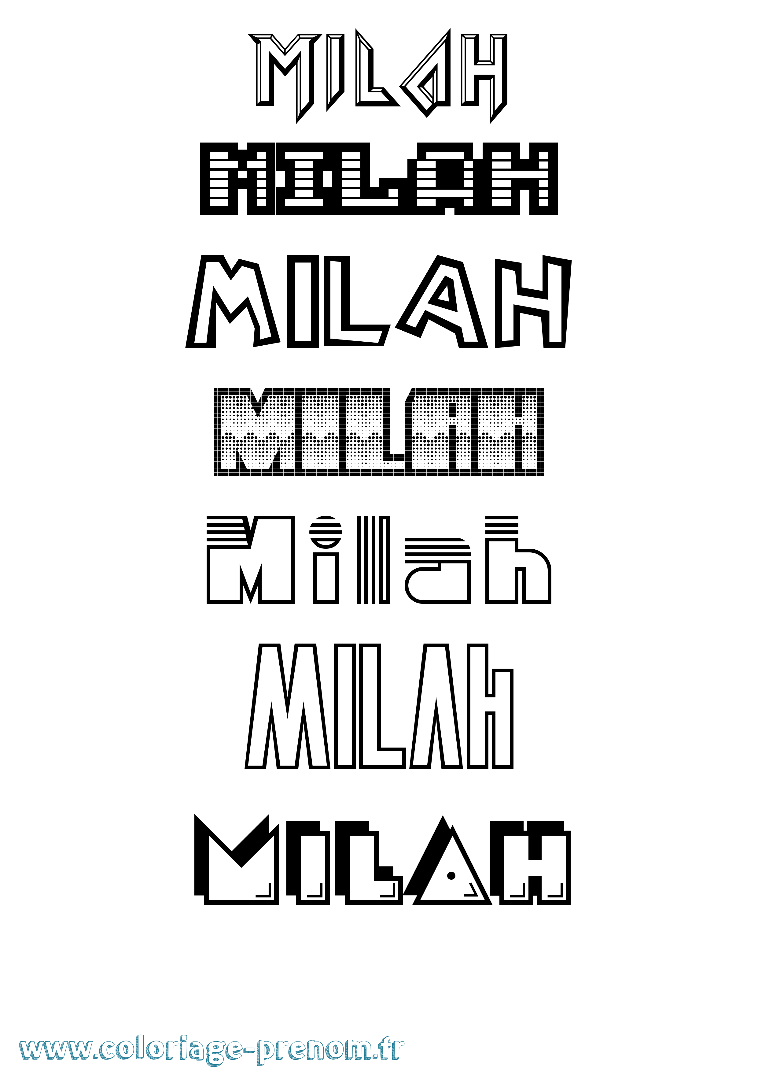 Coloriage Milah Jeux Vidéos Coloriage prénom Milah Jeux Vidéos