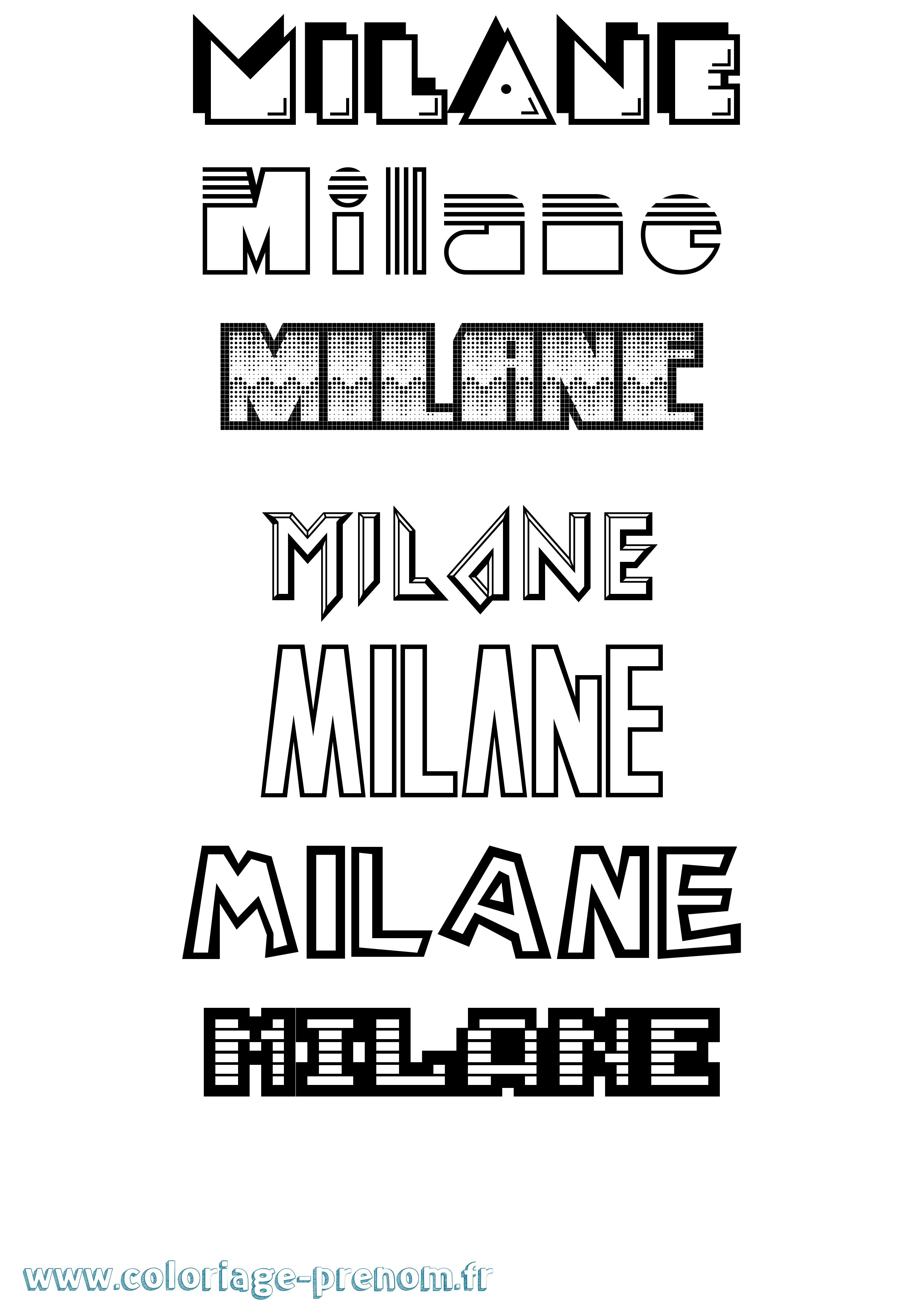 Coloriage Milane Jeux Vidéos Coloriage prénom Milane Jeux Vidéos