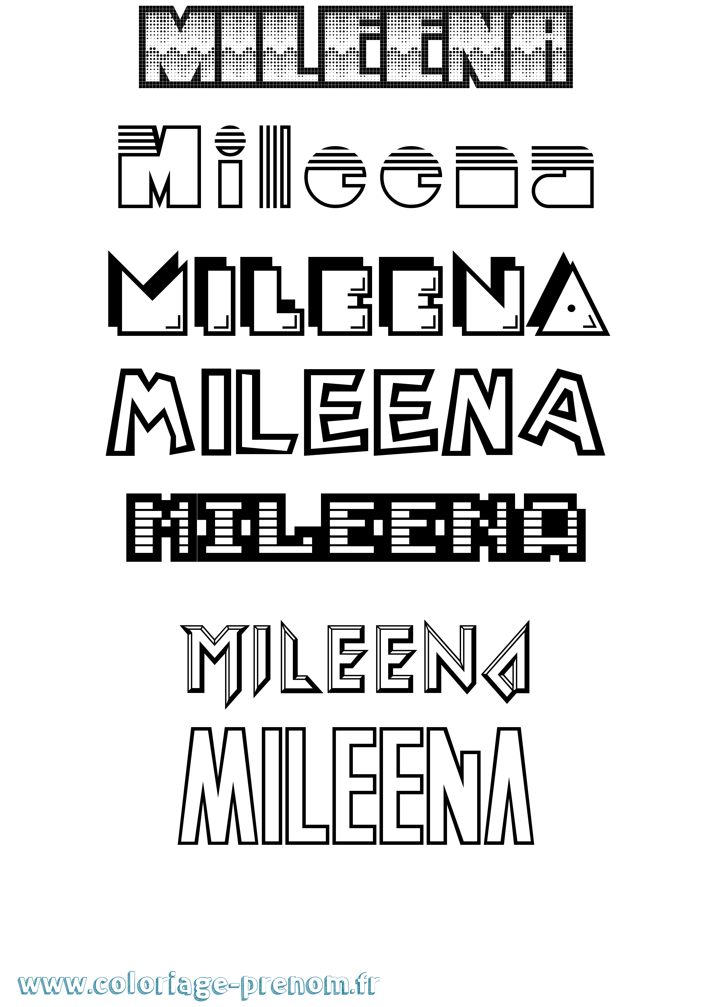 Coloriage Mileena Jeux Vidéos Coloriage prénom Mileena Jeux Vidéos