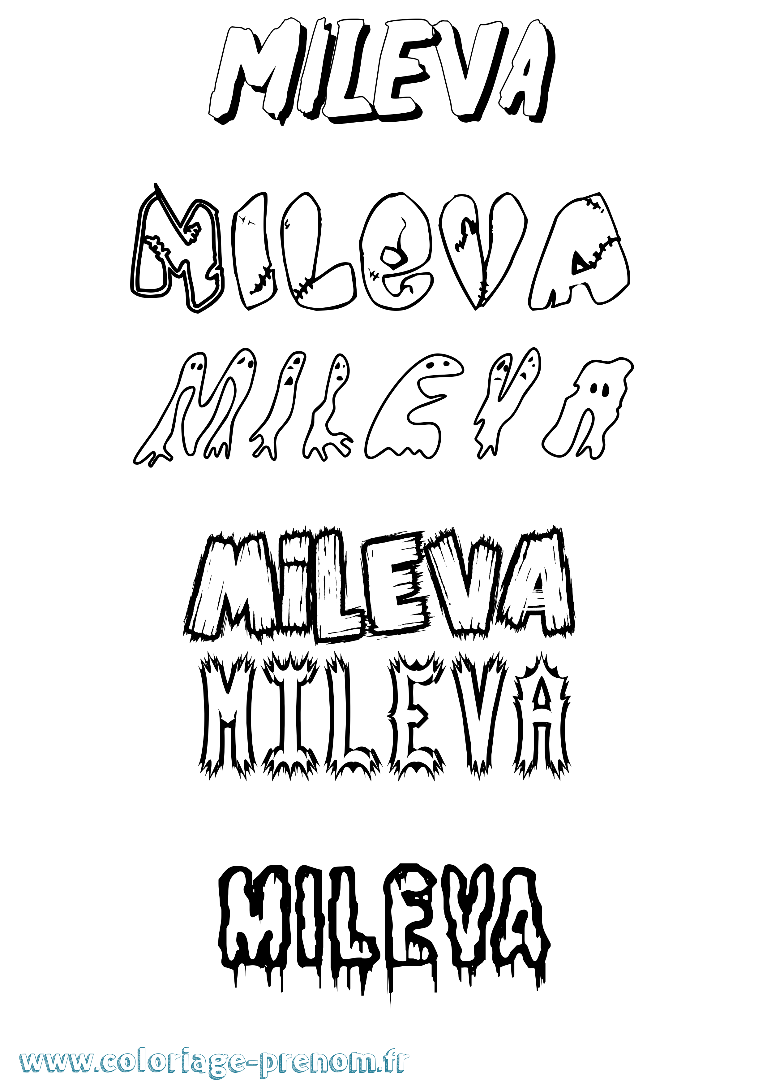 Coloriage Mileva Frisson Coloriage prénom Mileva Frisson
