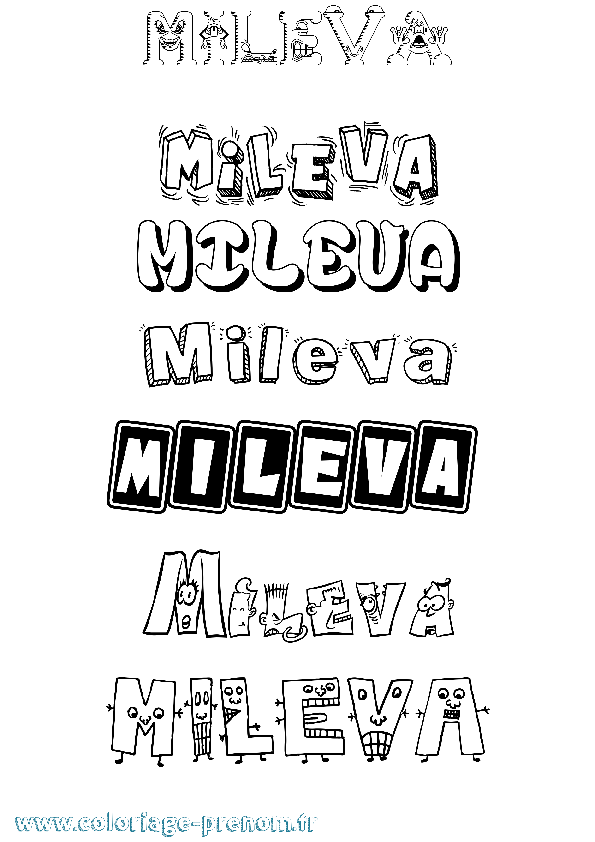 Coloriage Mileva Fun Coloriage prénom Mileva Fun