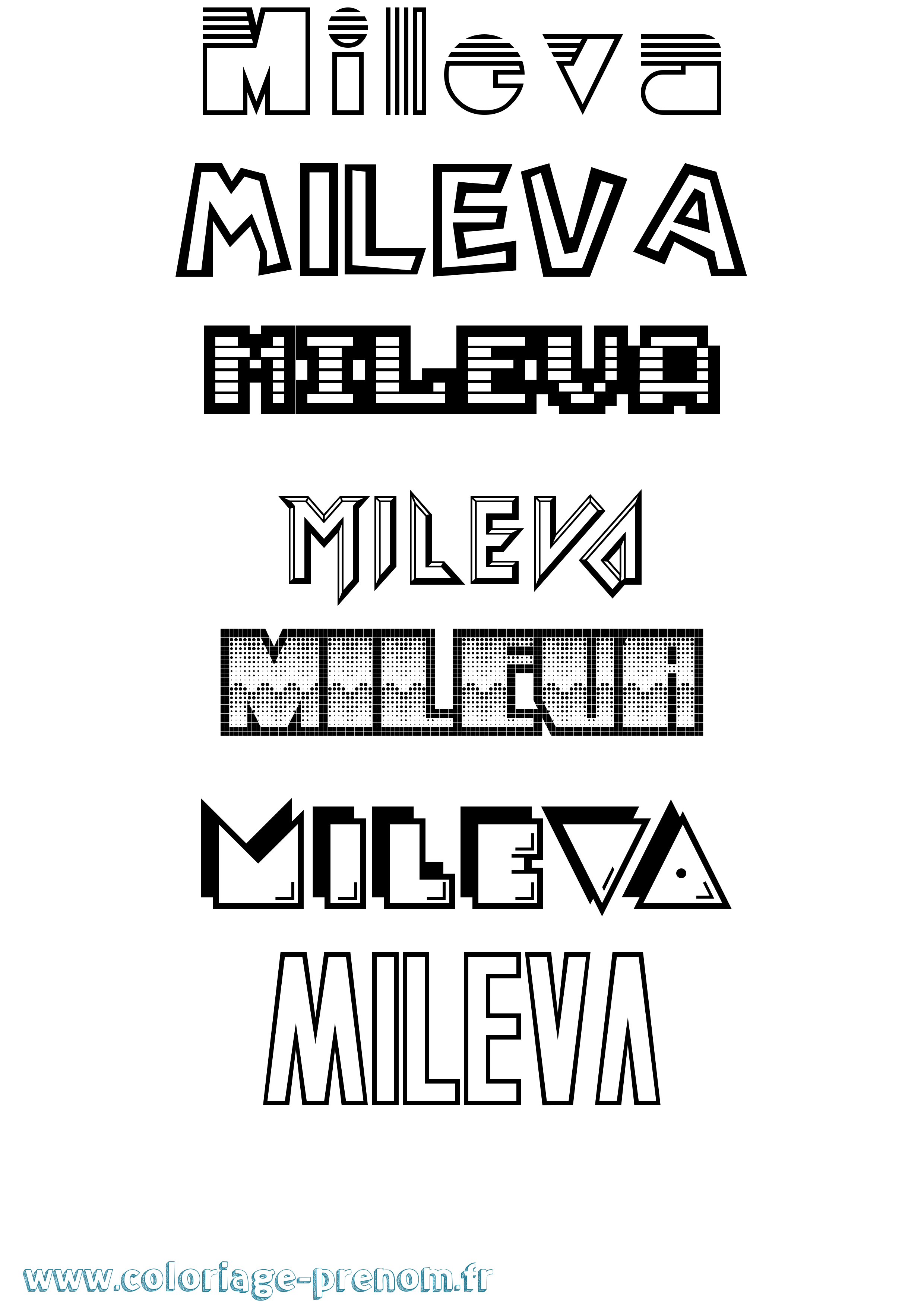 Coloriage Mileva Jeux Vidéos Coloriage prénom Mileva Jeux Vidéos
