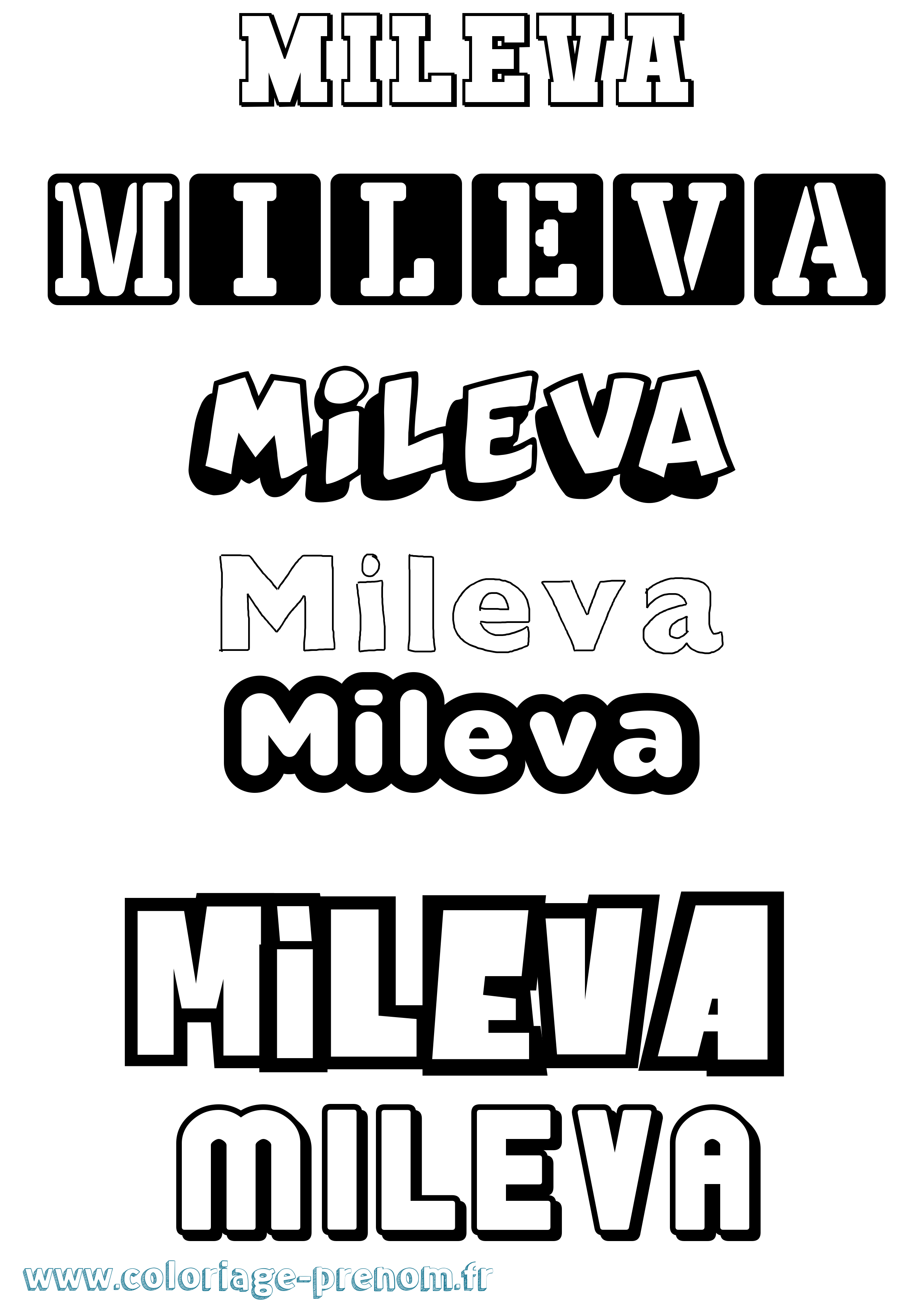 Coloriage Mileva Simple Coloriage prénom Mileva Simple
