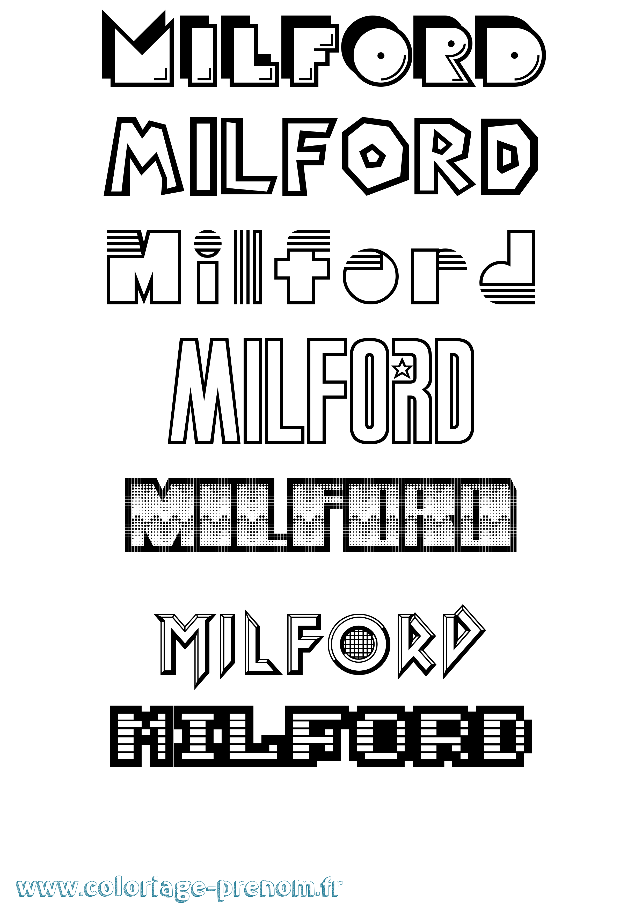 Coloriage Milford Jeux Vidéos Coloriage prénom Milford Jeux Vidéos