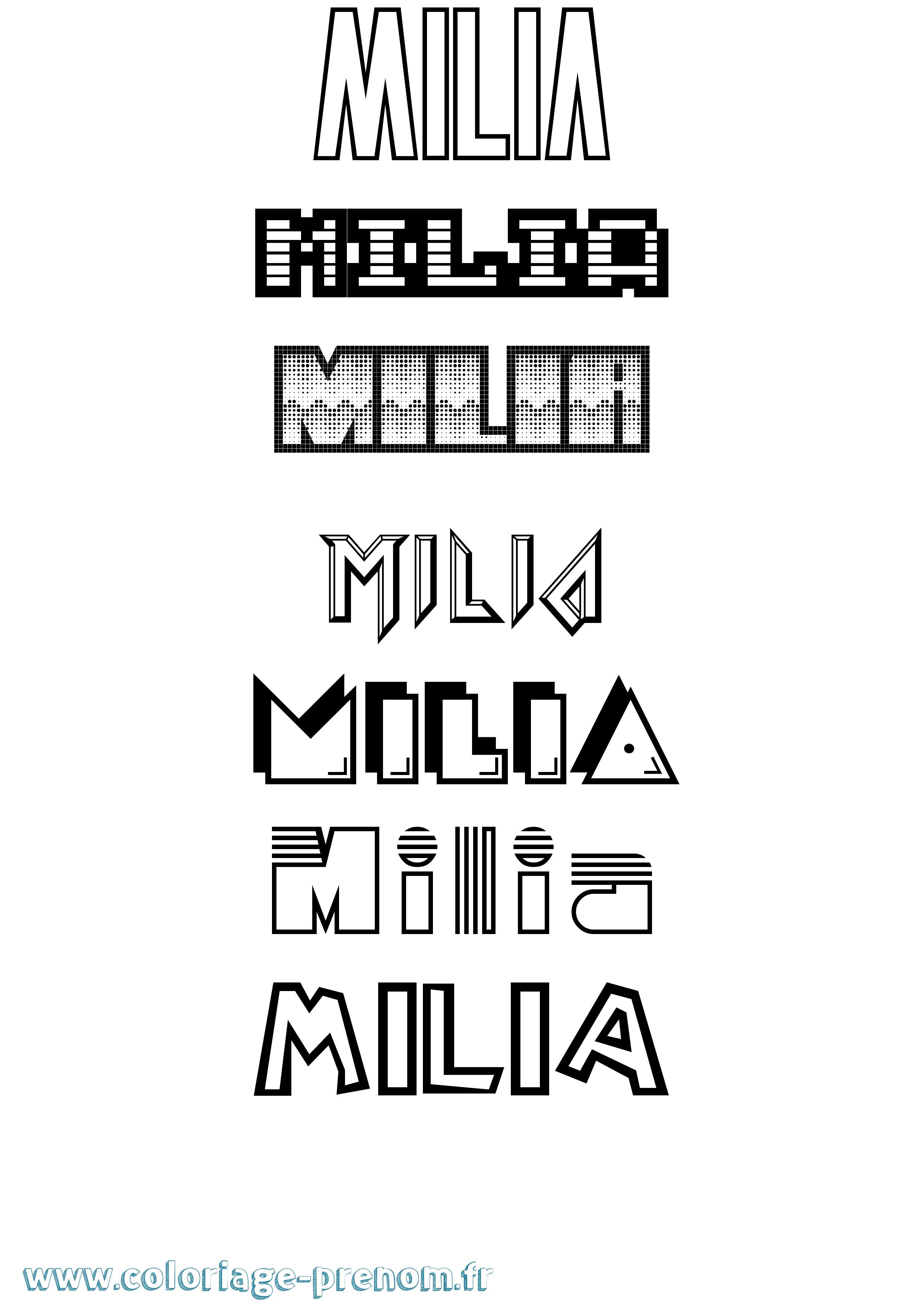 Coloriage Milia Jeux Vidéos Coloriage prénom Milia Jeux Vidéos