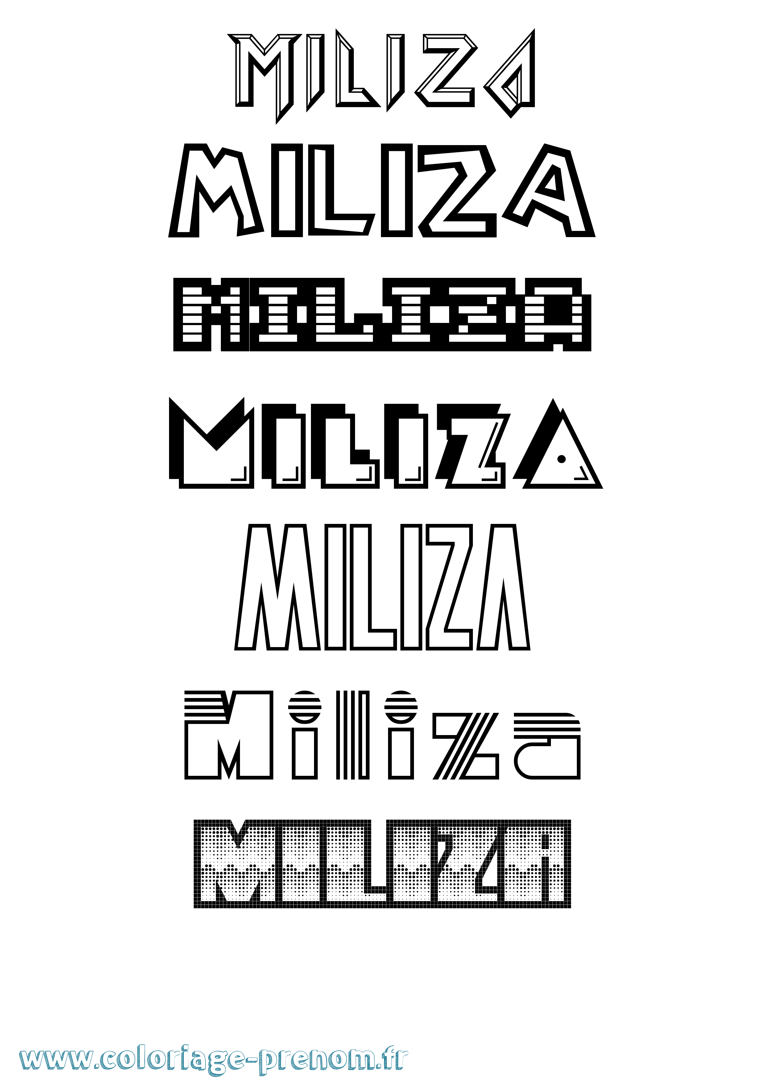 Coloriage Miliza Jeux Vidéos Coloriage prénom Miliza Jeux Vidéos