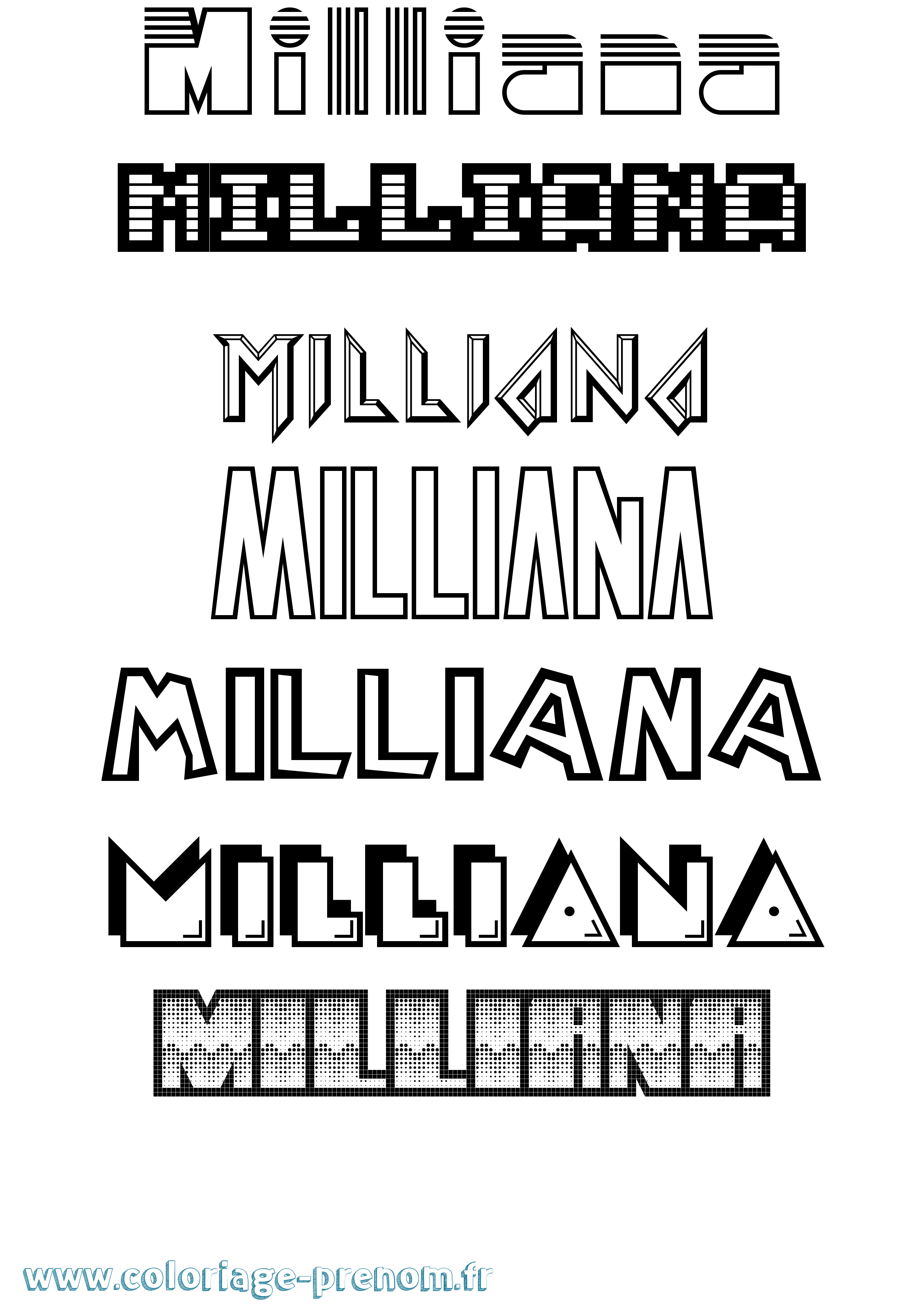 Coloriage Milliana Jeux Vidéos Coloriage prénom Milliana Jeux Vidéos