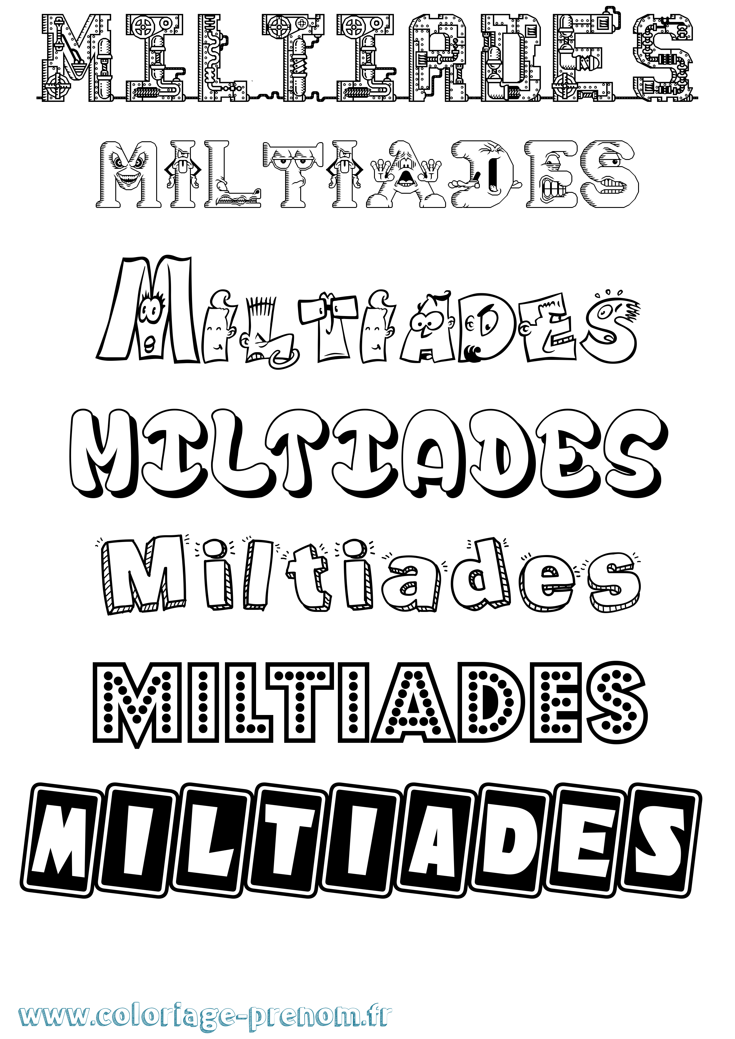 Coloriage Miltiades Fun Coloriage prénom Miltiades Fun