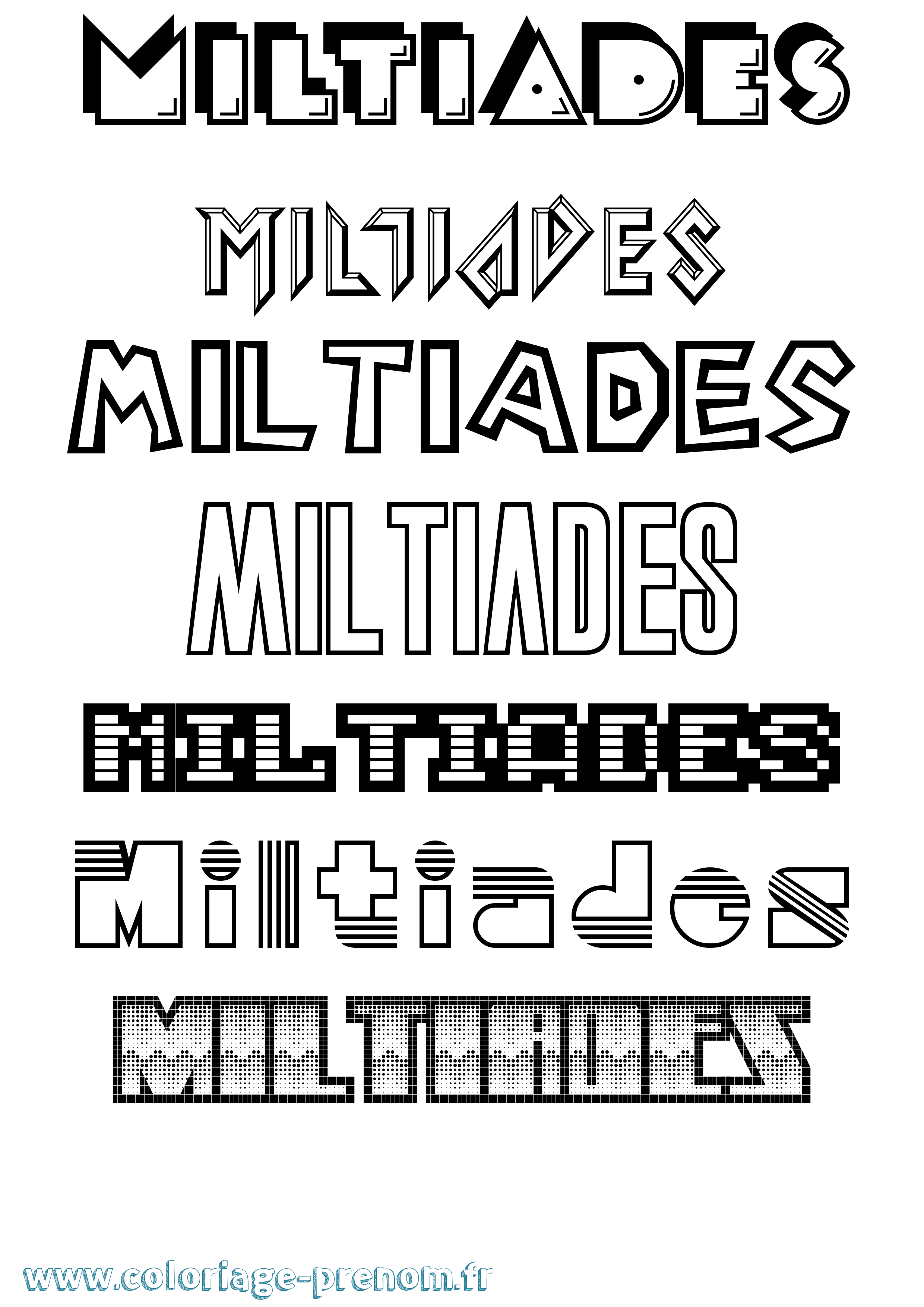 Coloriage Miltiades Jeux Vidéos Coloriage prénom Miltiades Jeux Vidéos