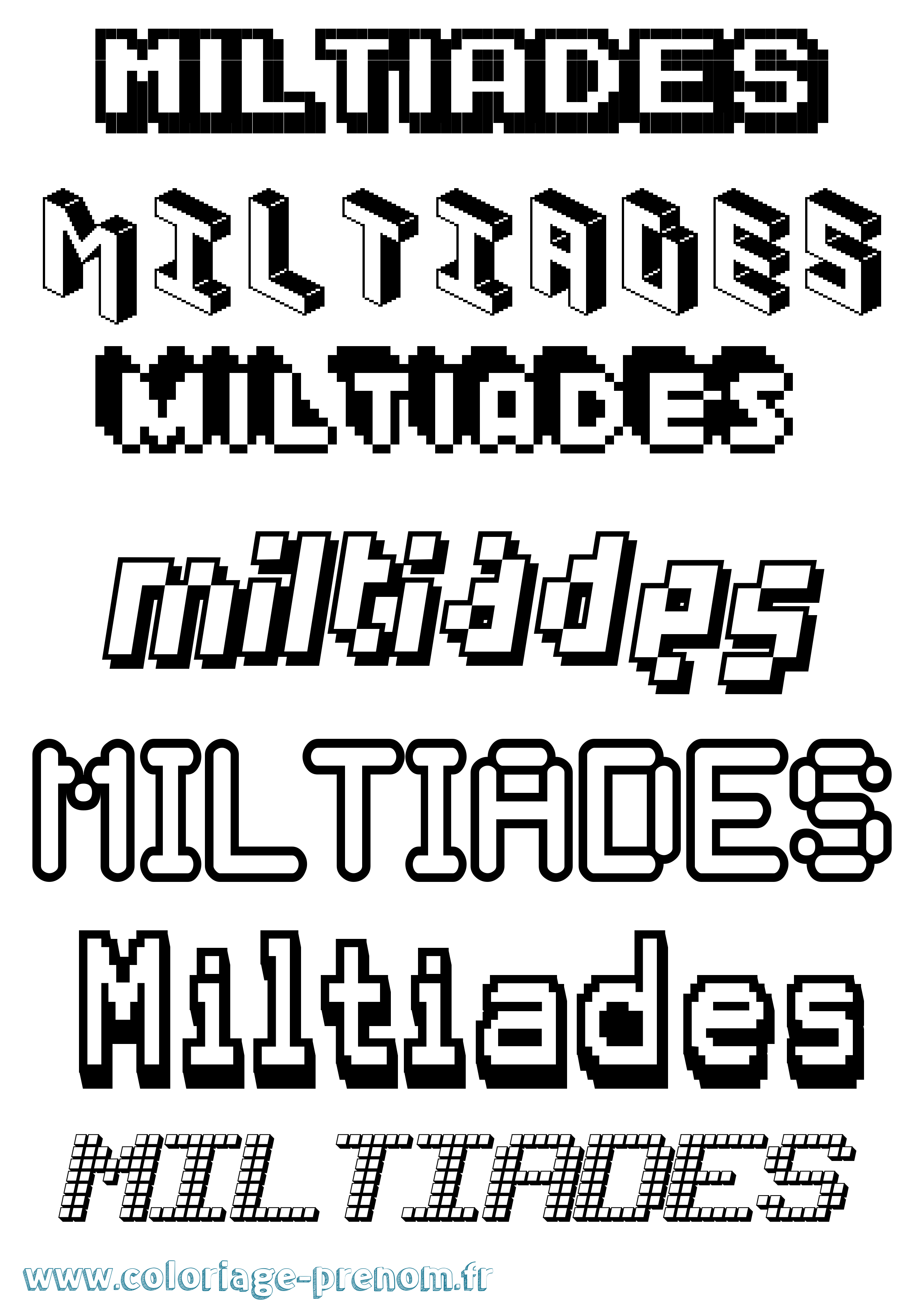 Coloriage Miltiades Pixel Coloriage prénom Miltiades Pixel