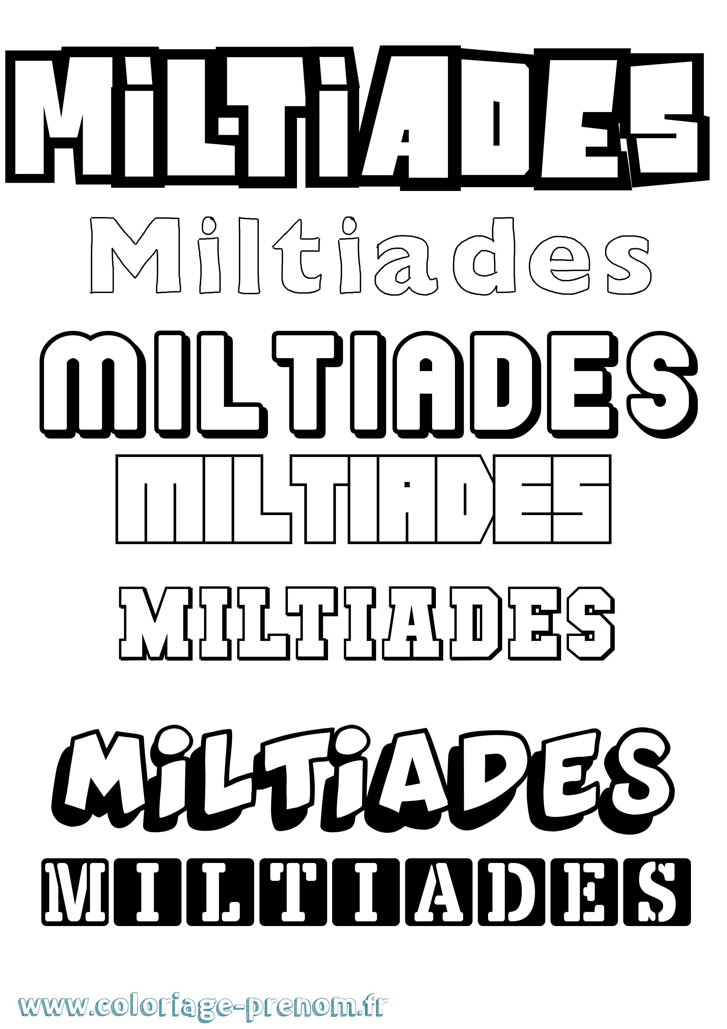 Coloriage Miltiades Simple Coloriage prénom Miltiades Simple
