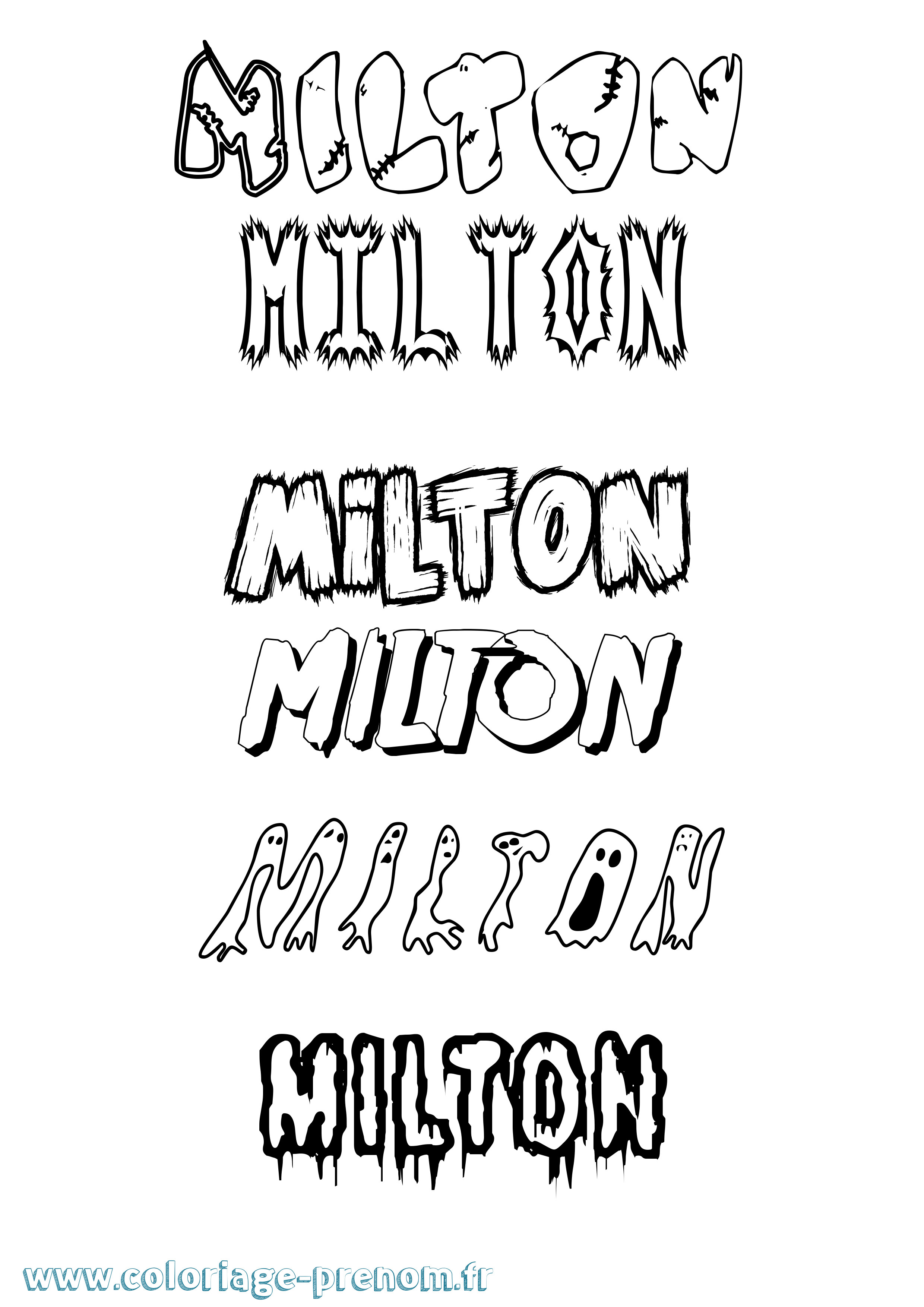 Coloriage Milton Frisson Coloriage prénom Milton Frisson