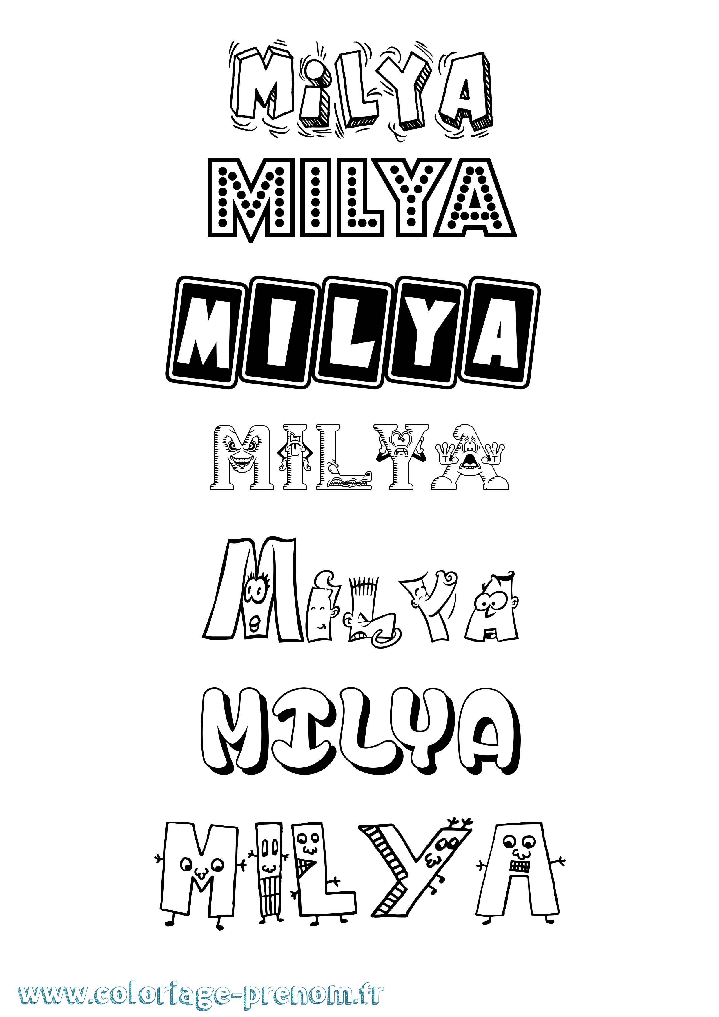 Coloriage Milya Fun Coloriage prénom Milya Fun