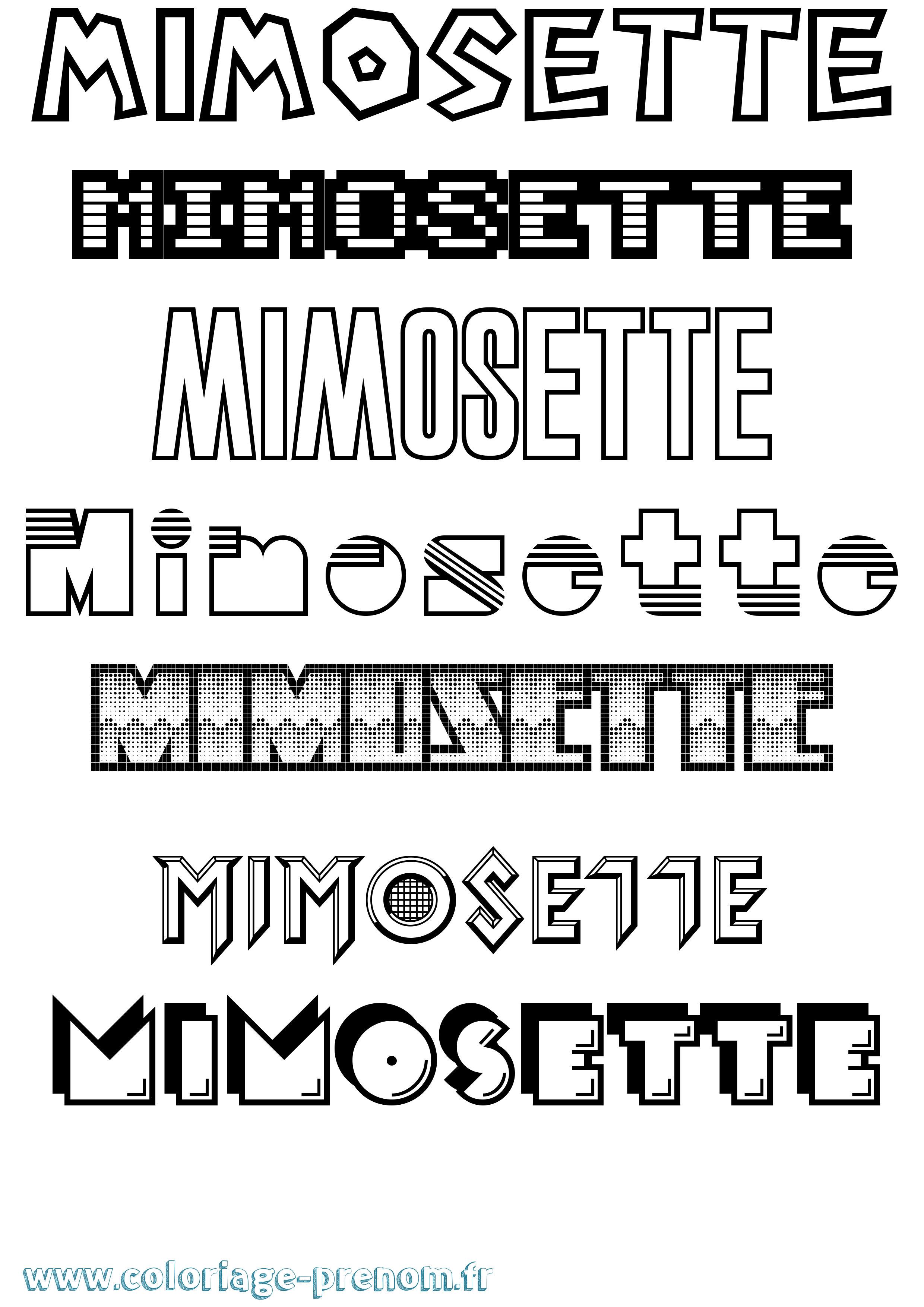 Coloriage Mimosette Jeux Vidéos Coloriage prénom Mimosette Jeux Vidéos