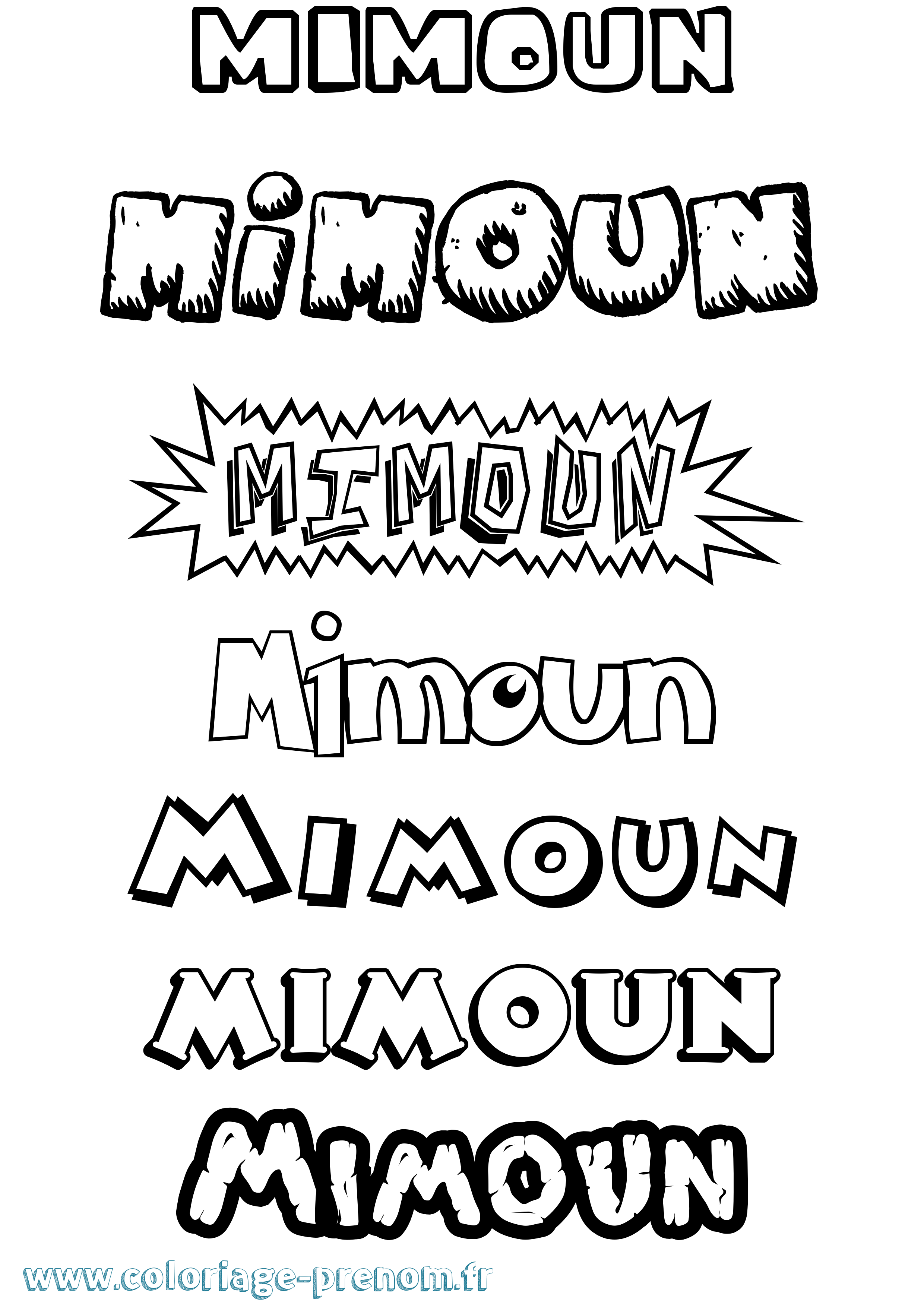 Coloriage Mimoun Dessin Animé Coloriage prénom Mimoun Dessin Animé