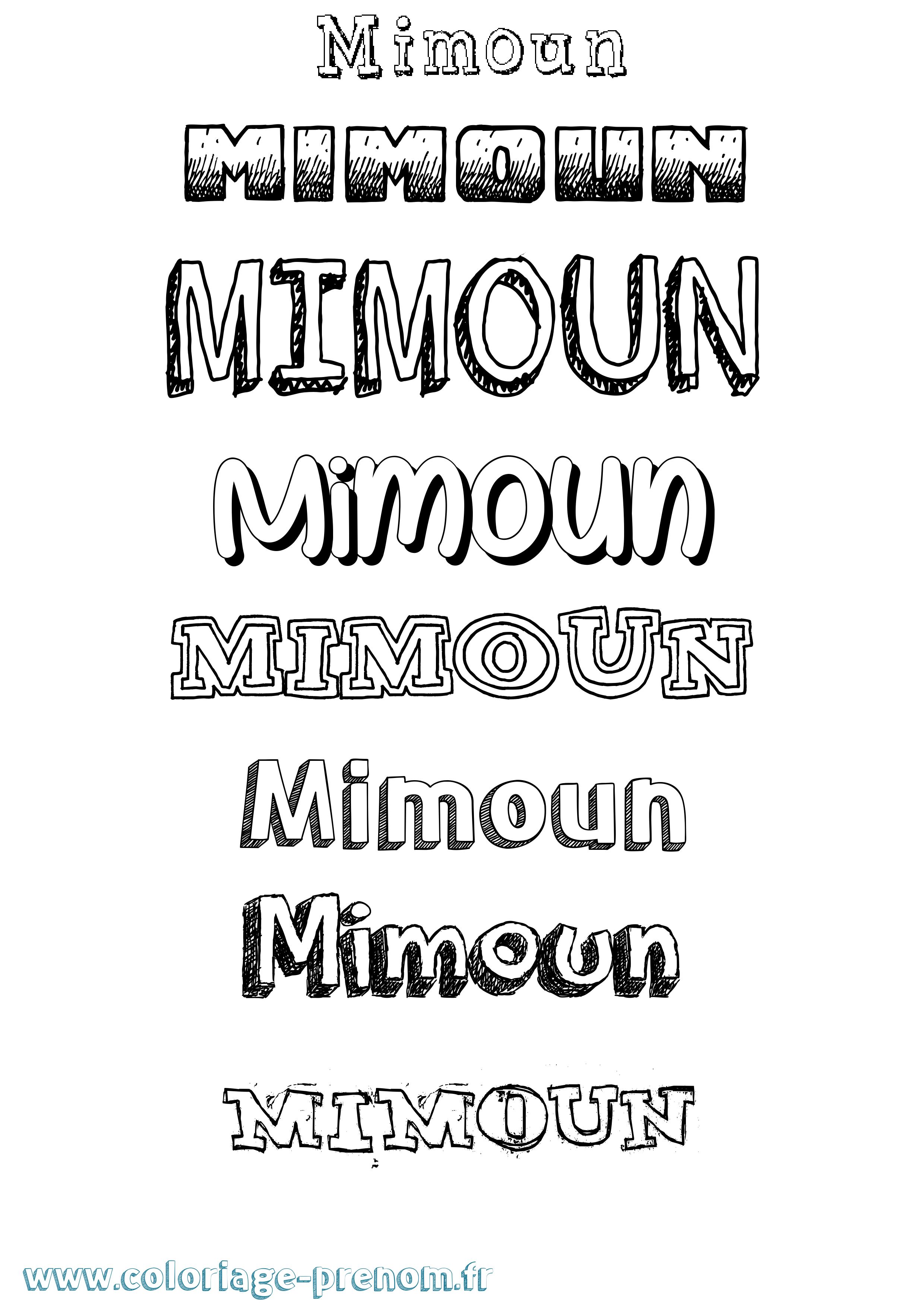 Coloriage Mimoun Dessiné Coloriage prénom Mimoun Dessiné