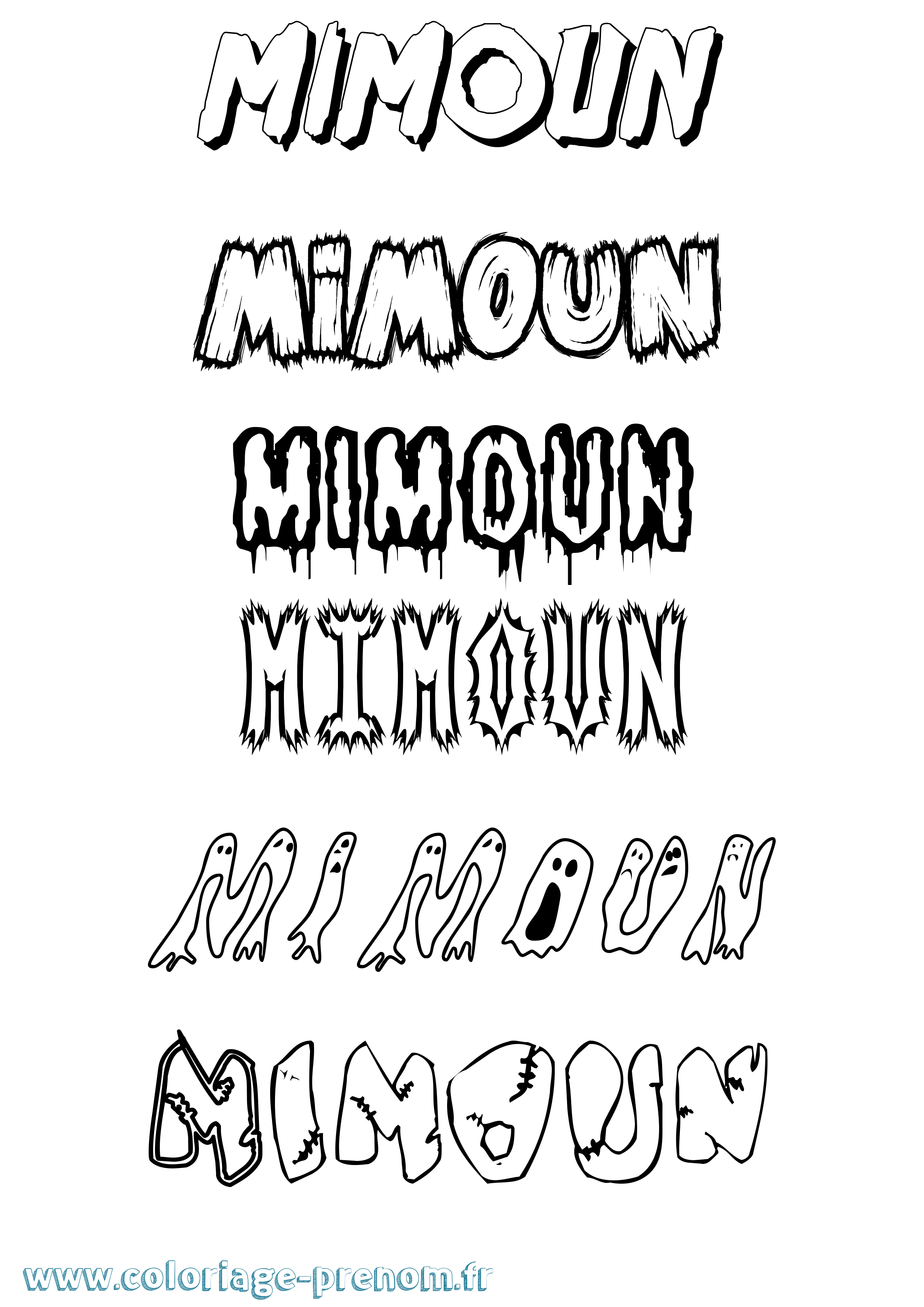 Coloriage Mimoun Frisson Coloriage prénom Mimoun Frisson