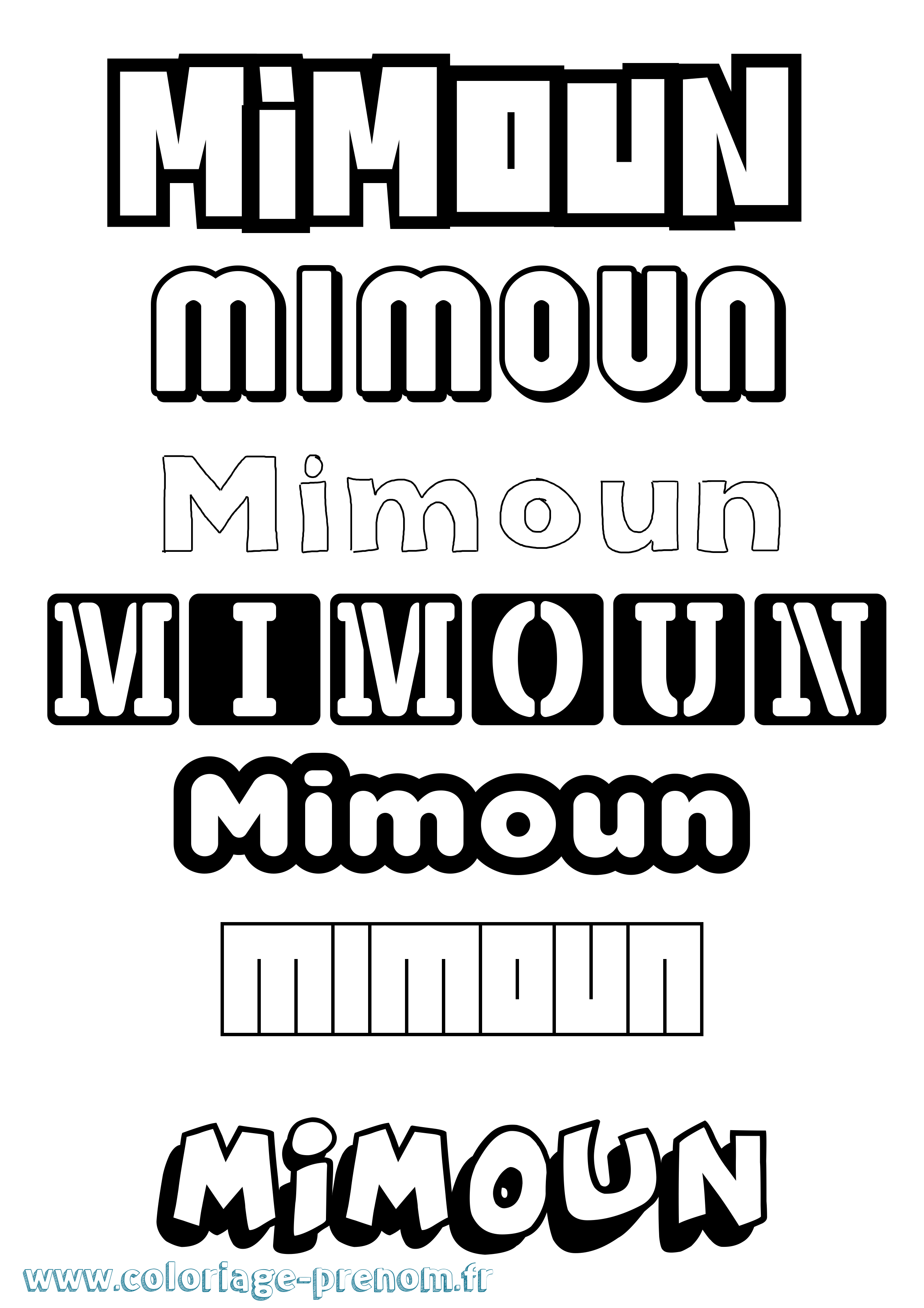 Coloriage Mimoun Simple Coloriage prénom Mimoun Simple
