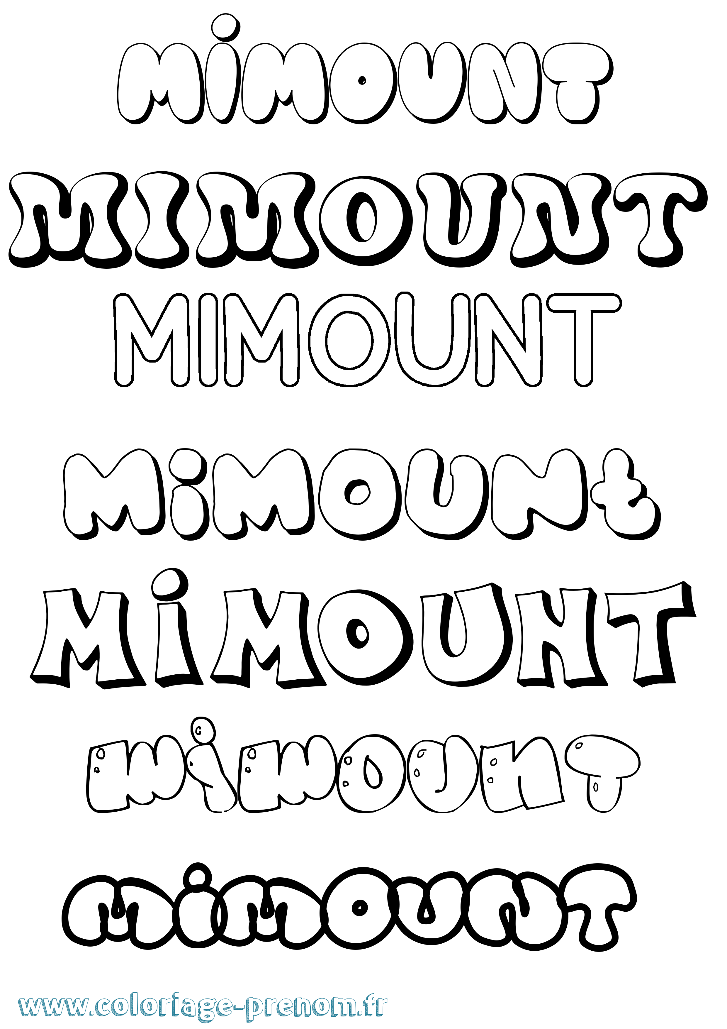 Coloriage Mimount Bubble Coloriage prénom Mimount Bubble