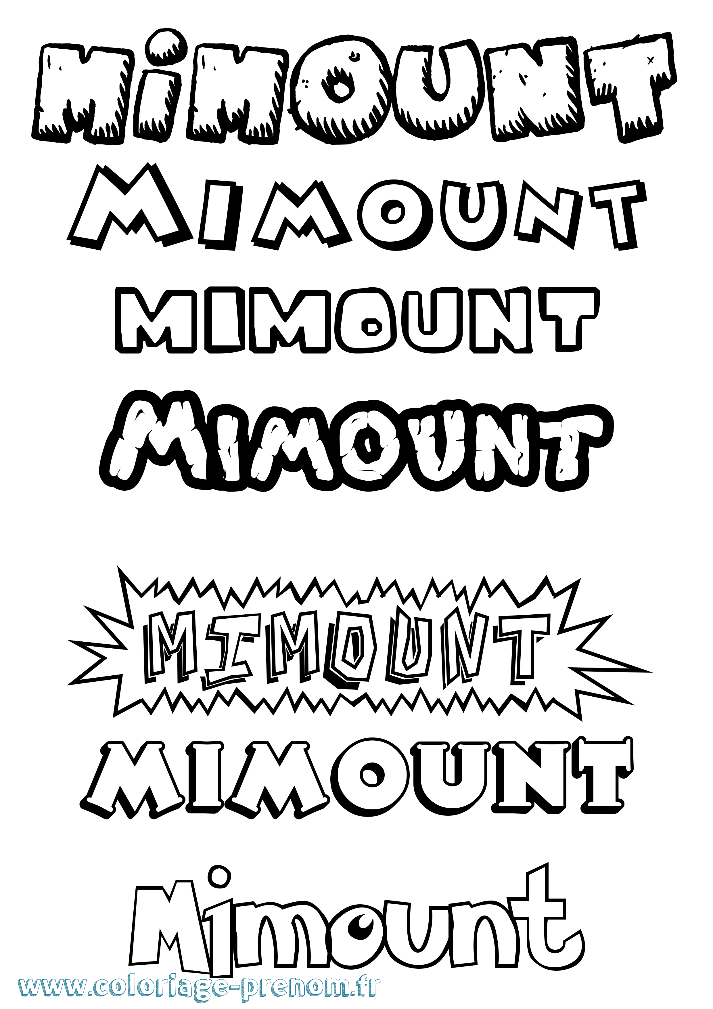 Coloriage Mimount Dessin Animé Coloriage prénom Mimount Dessin Animé