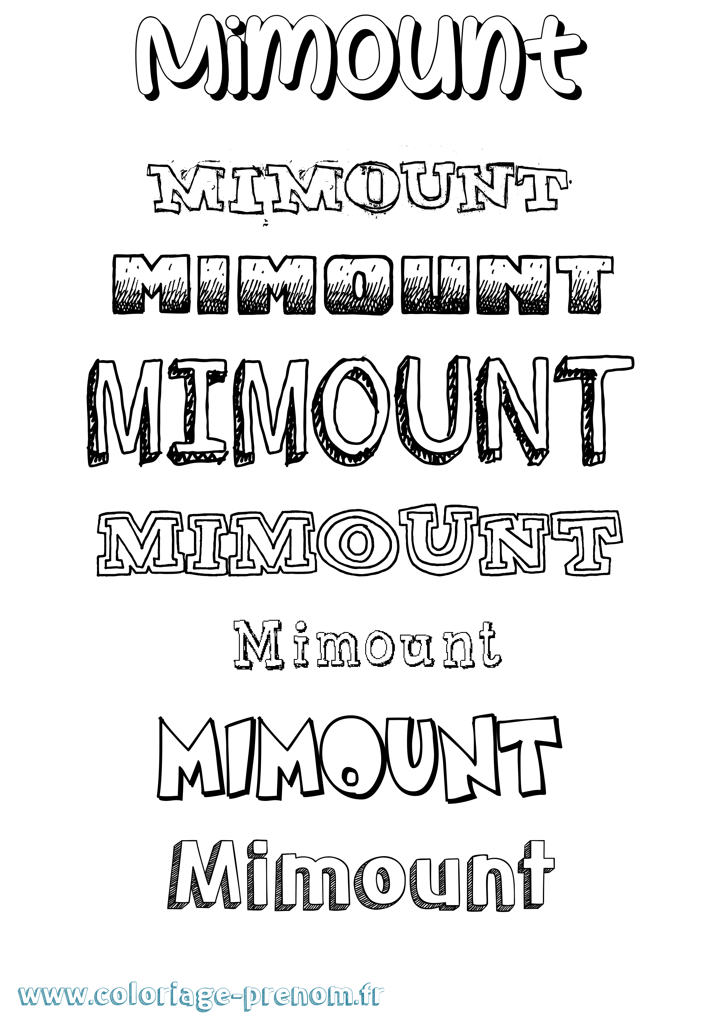 Coloriage Mimount Dessiné Coloriage prénom Mimount Dessiné
