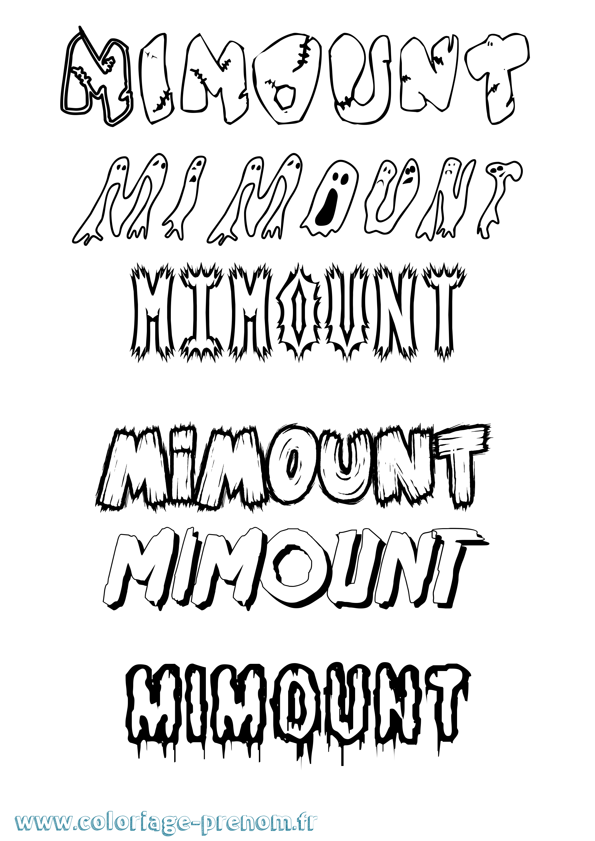 Coloriage Mimount Frisson Coloriage prénom Mimount Frisson