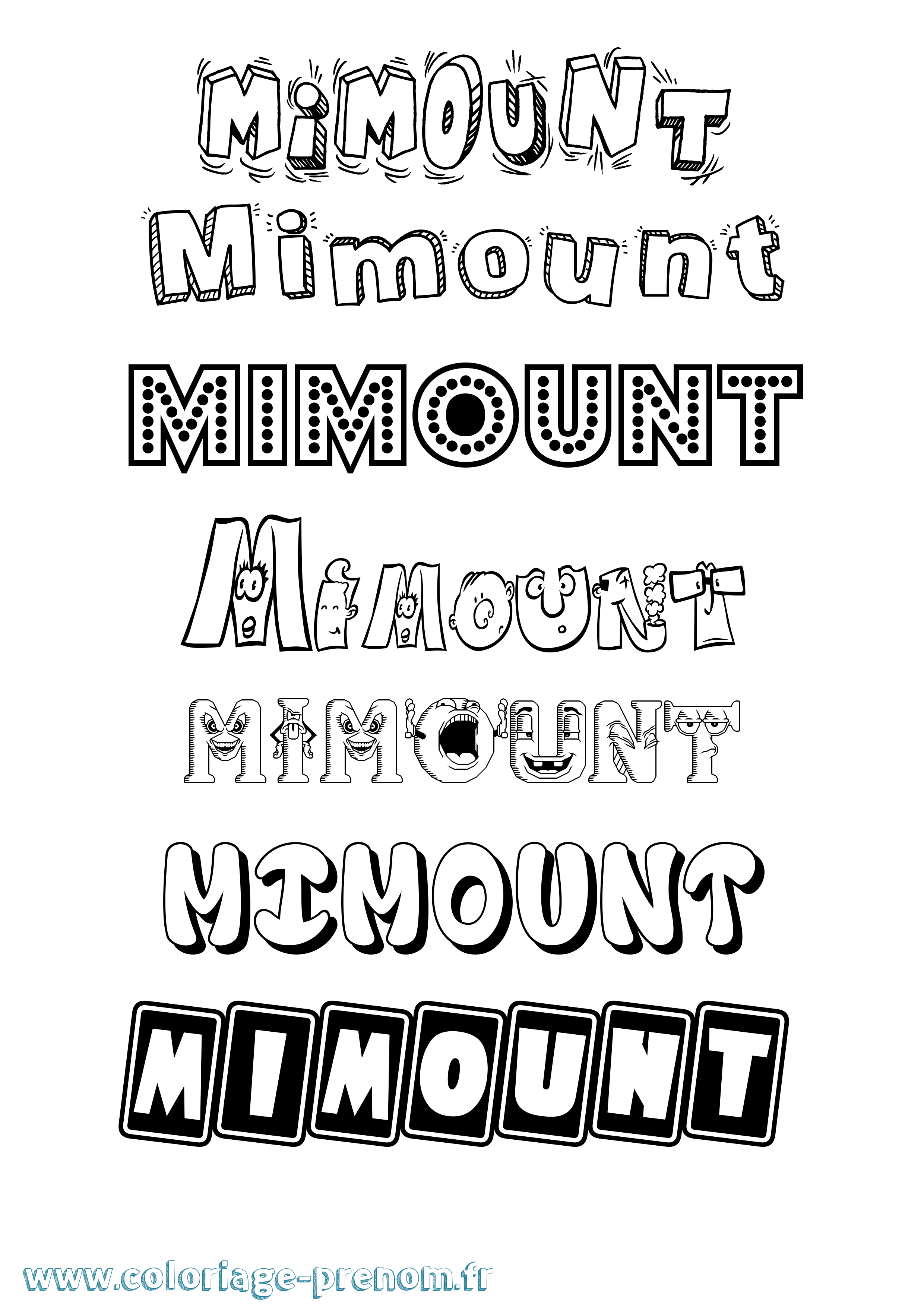 Coloriage Mimount Fun Coloriage prénom Mimount Fun