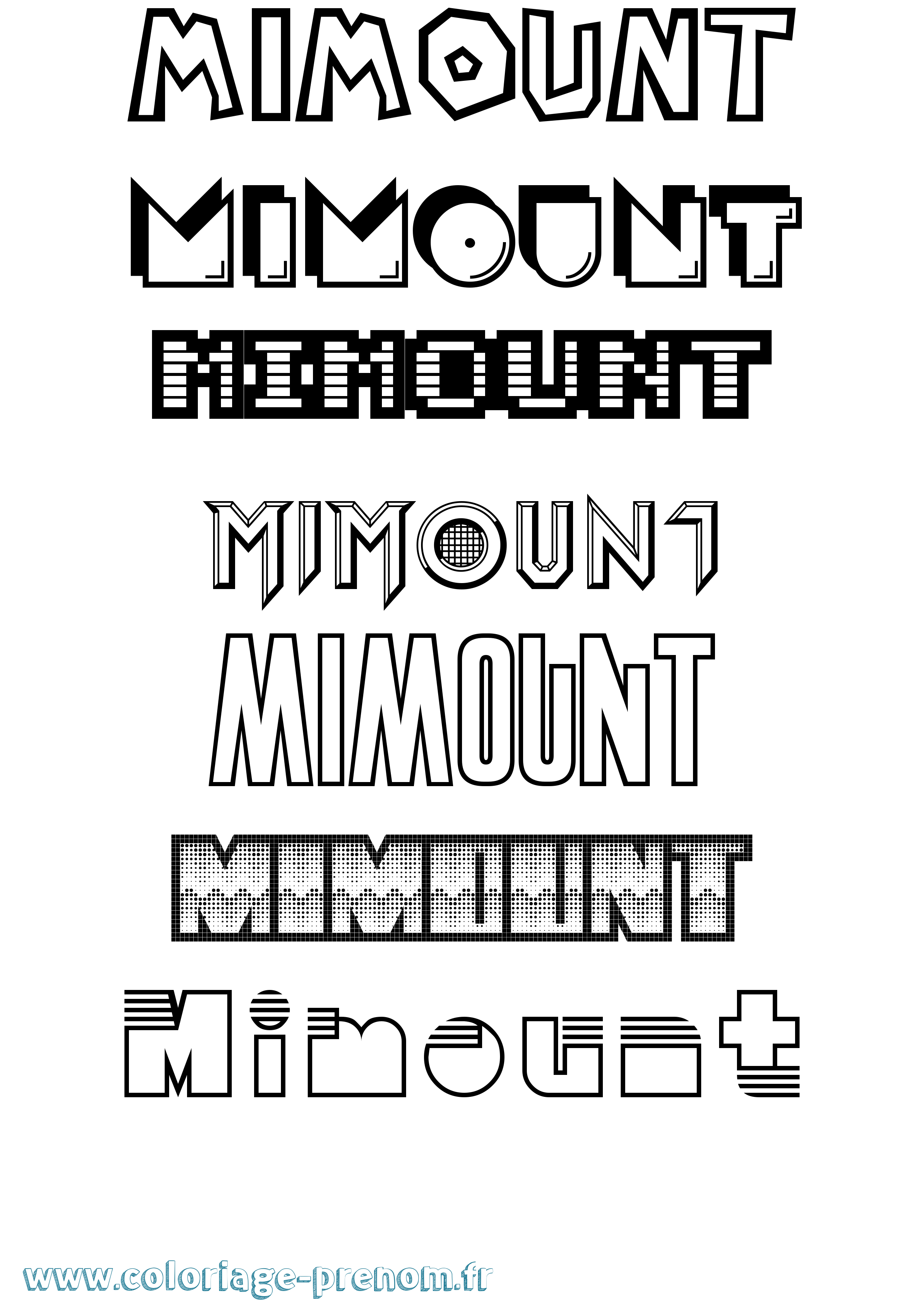 Coloriage Mimount Jeux Vidéos Coloriage prénom Mimount Jeux Vidéos