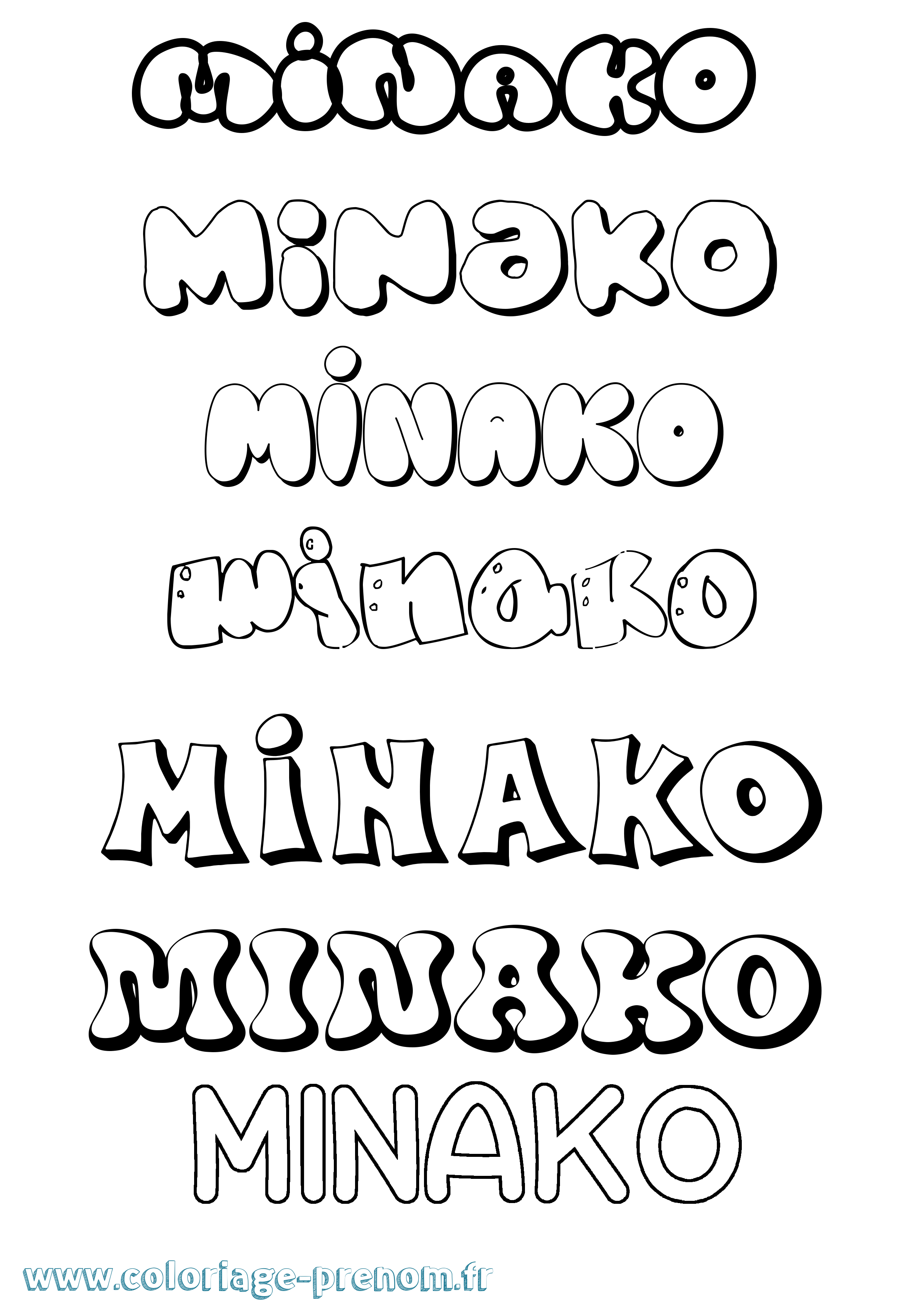 Coloriage Minako Bubble Coloriage prénom Minako Bubble