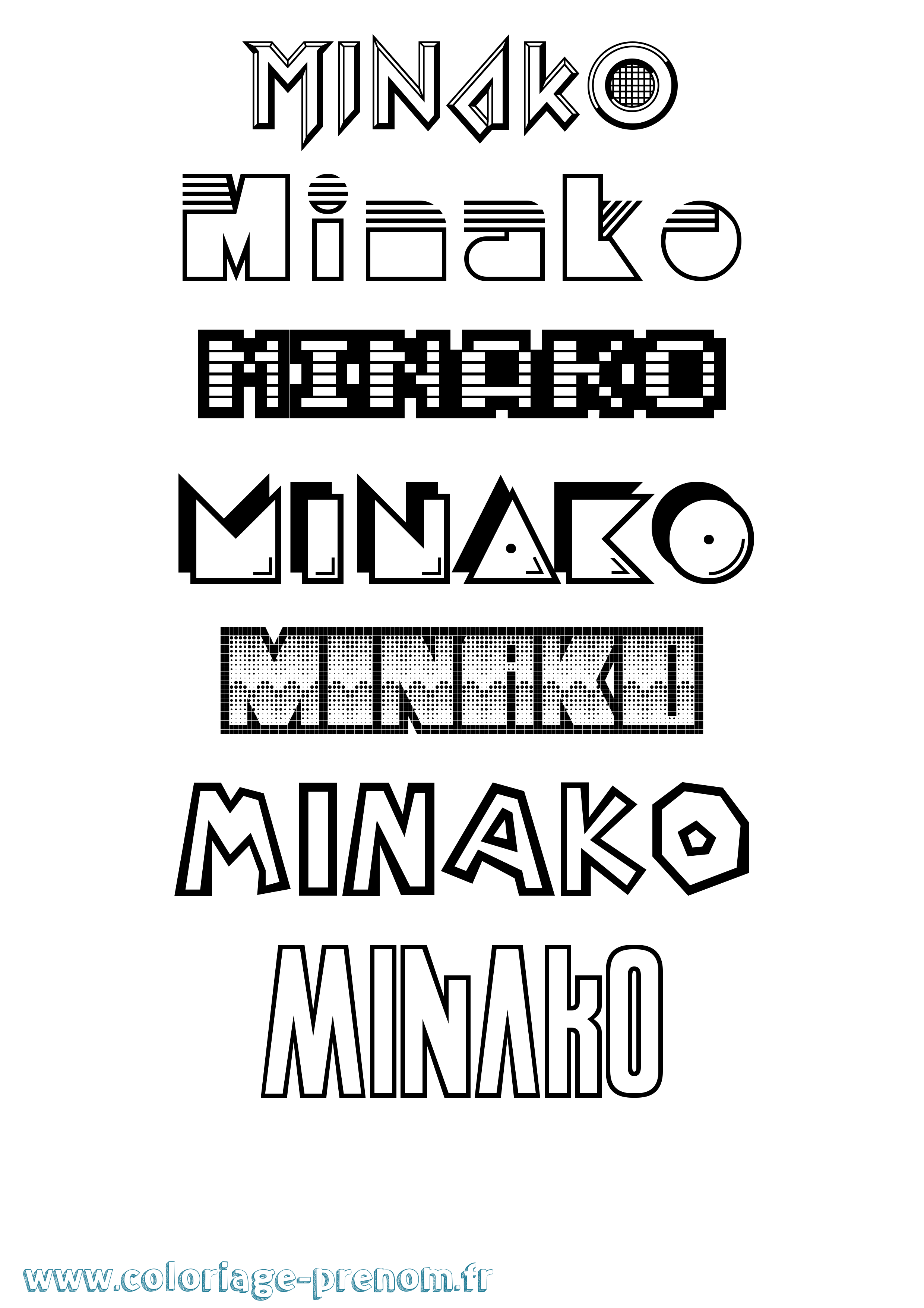 Coloriage Minako Jeux Vidéos Coloriage prénom Minako Jeux Vidéos