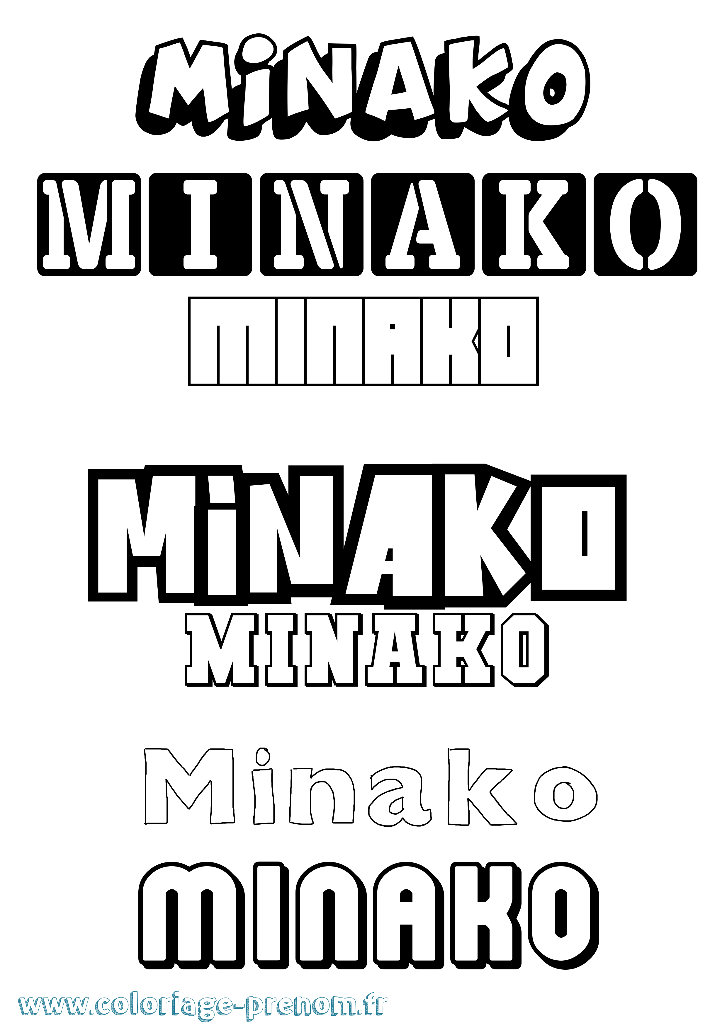 Coloriage Minako Simple Coloriage prénom Minako Simple