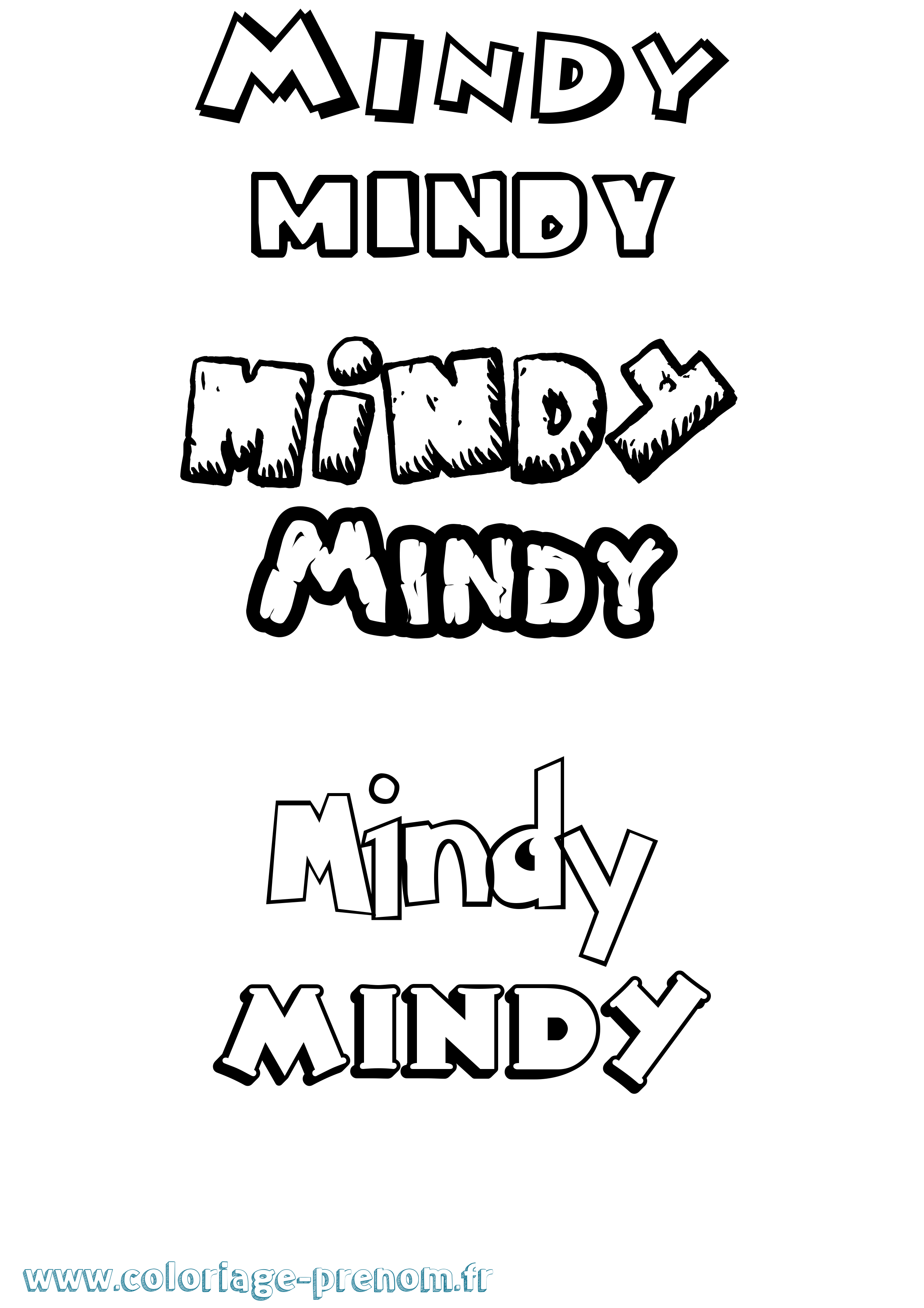 Coloriage Mindy Dessin Animé Coloriage prénom Mindy Dessin Animé