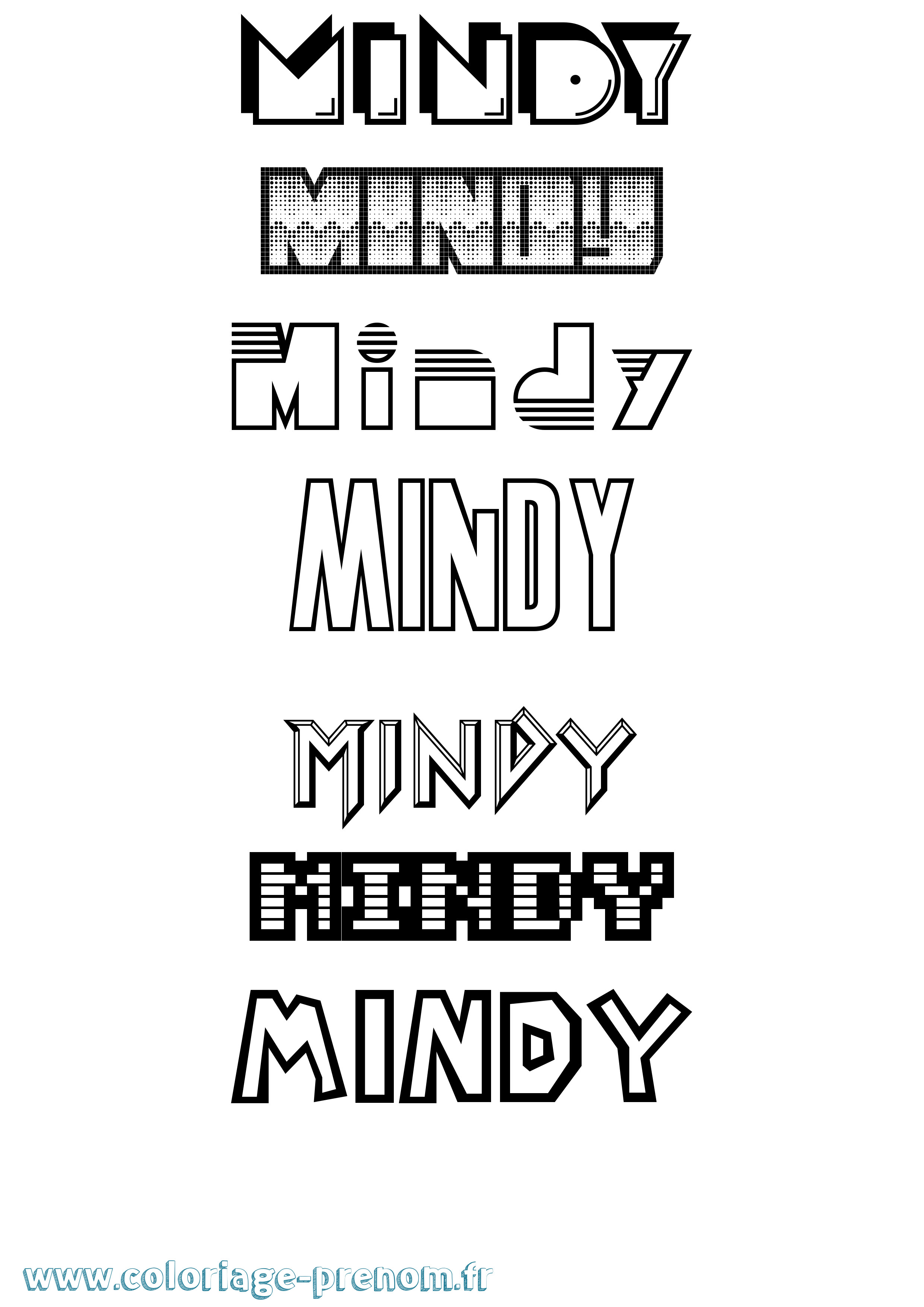 Coloriage Mindy Jeux Vidéos Coloriage prénom Mindy Jeux Vidéos