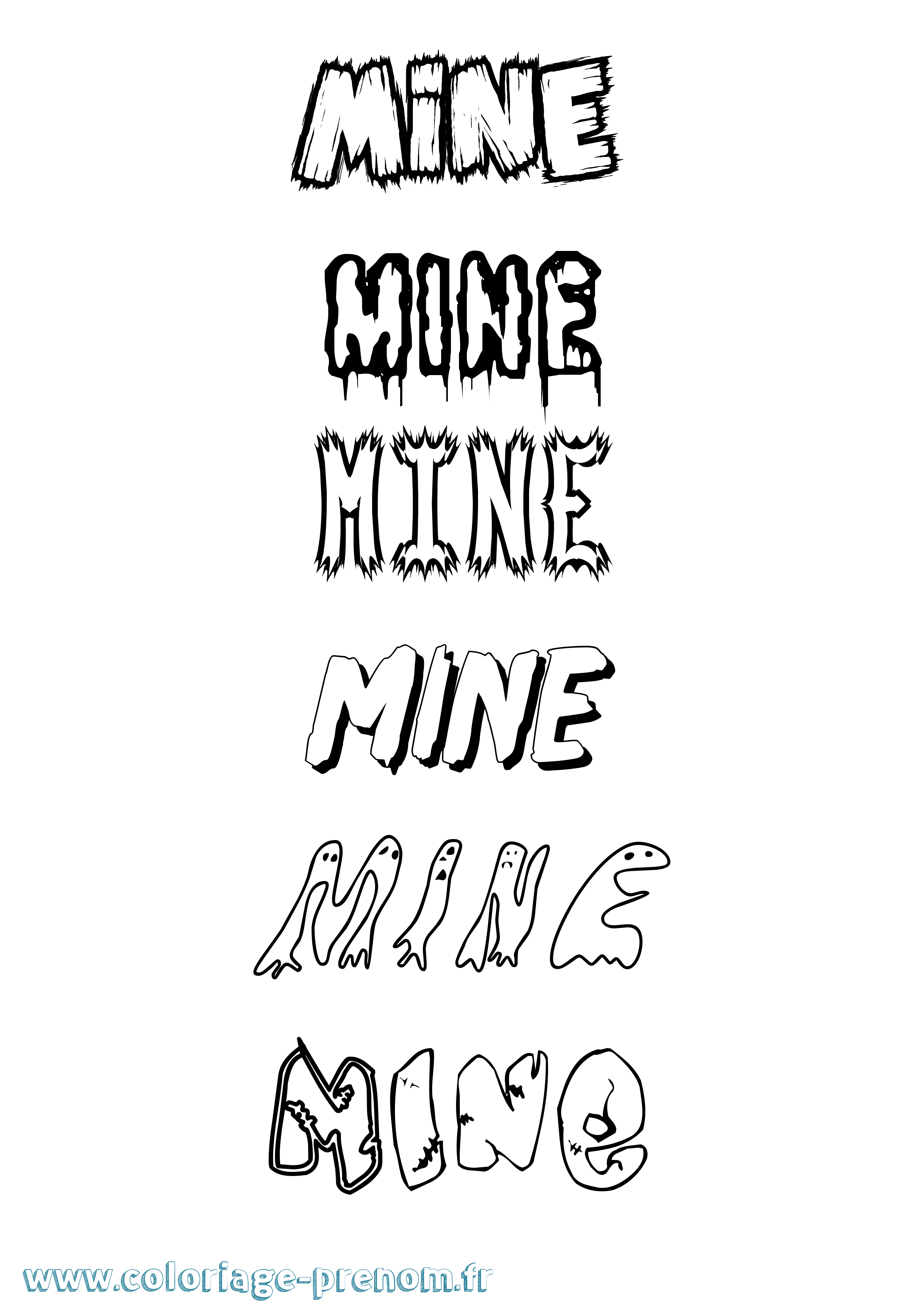 Coloriage Mine Frisson Coloriage prénom Mine Frisson