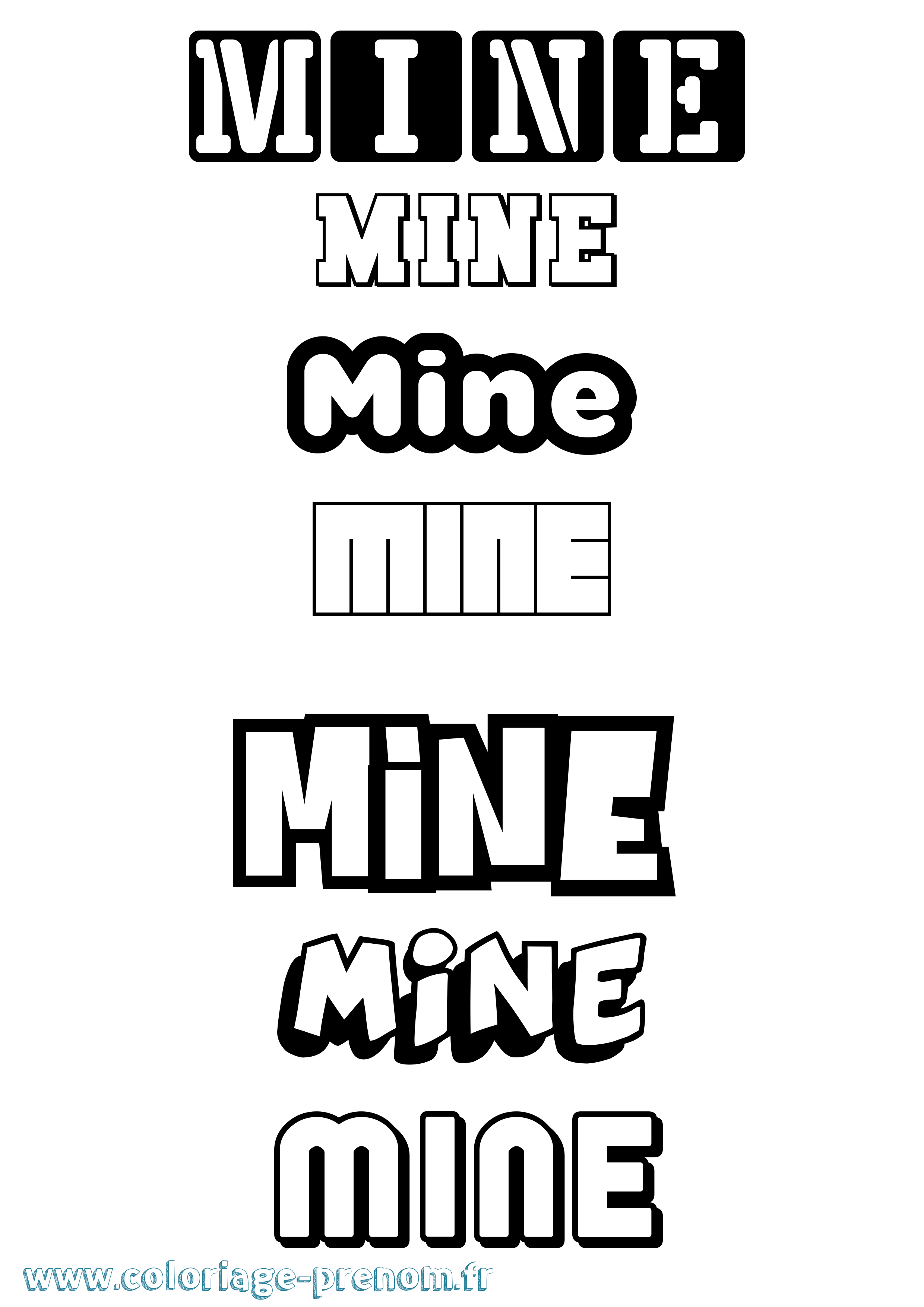 Coloriage Mine Simple Coloriage prénom Mine Simple