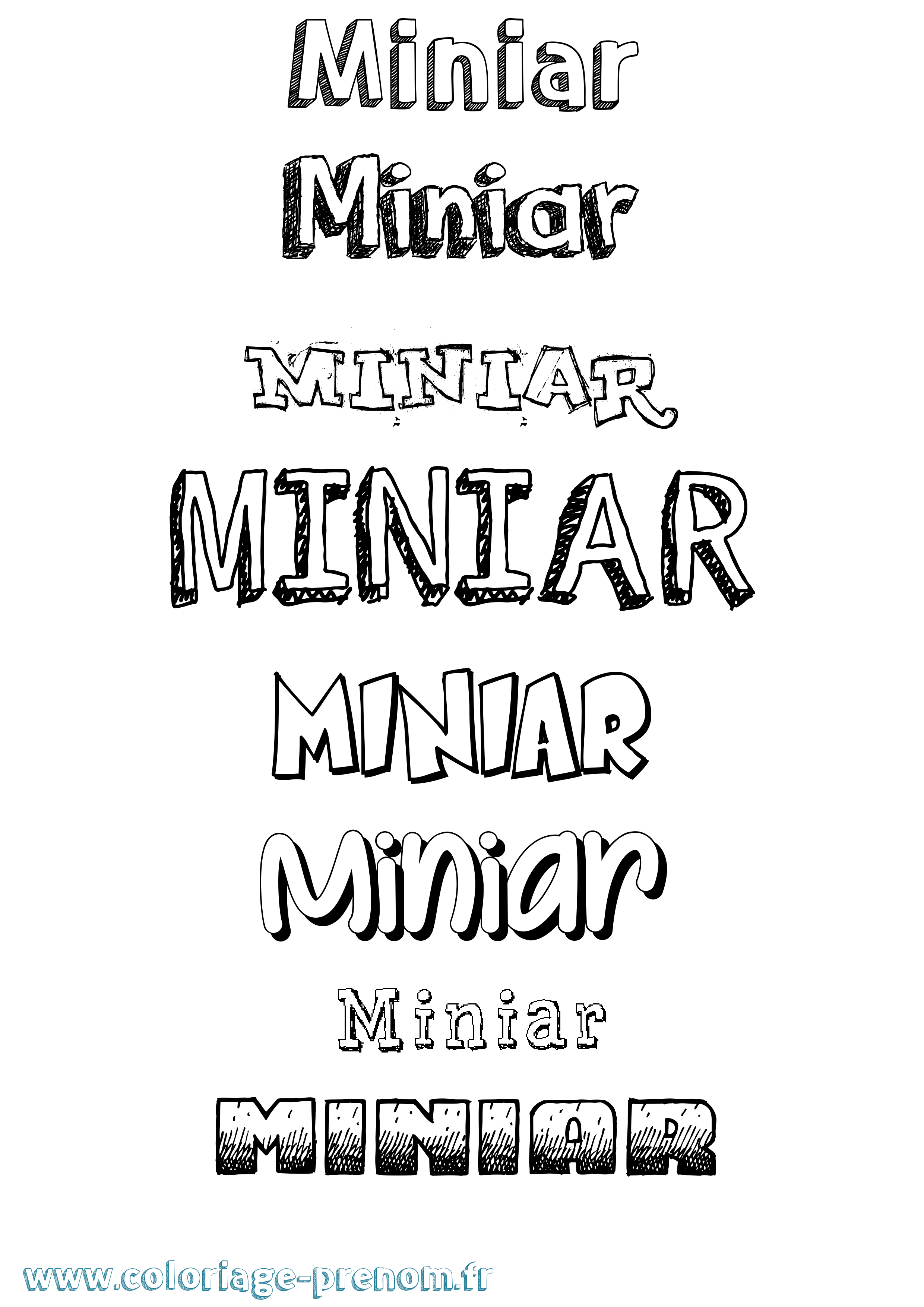 Coloriage Miniar Dessiné Coloriage prénom Miniar Dessiné