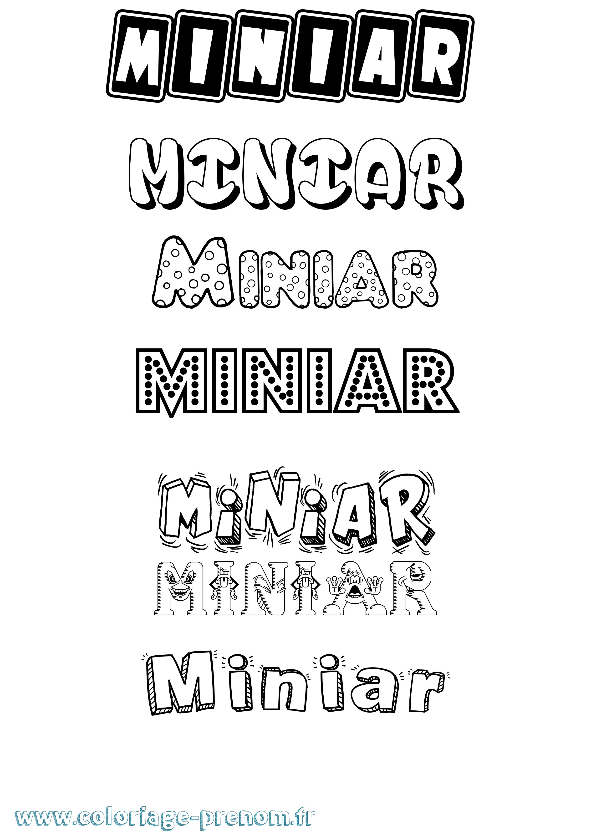 Coloriage Miniar Fun Coloriage prénom Miniar Fun