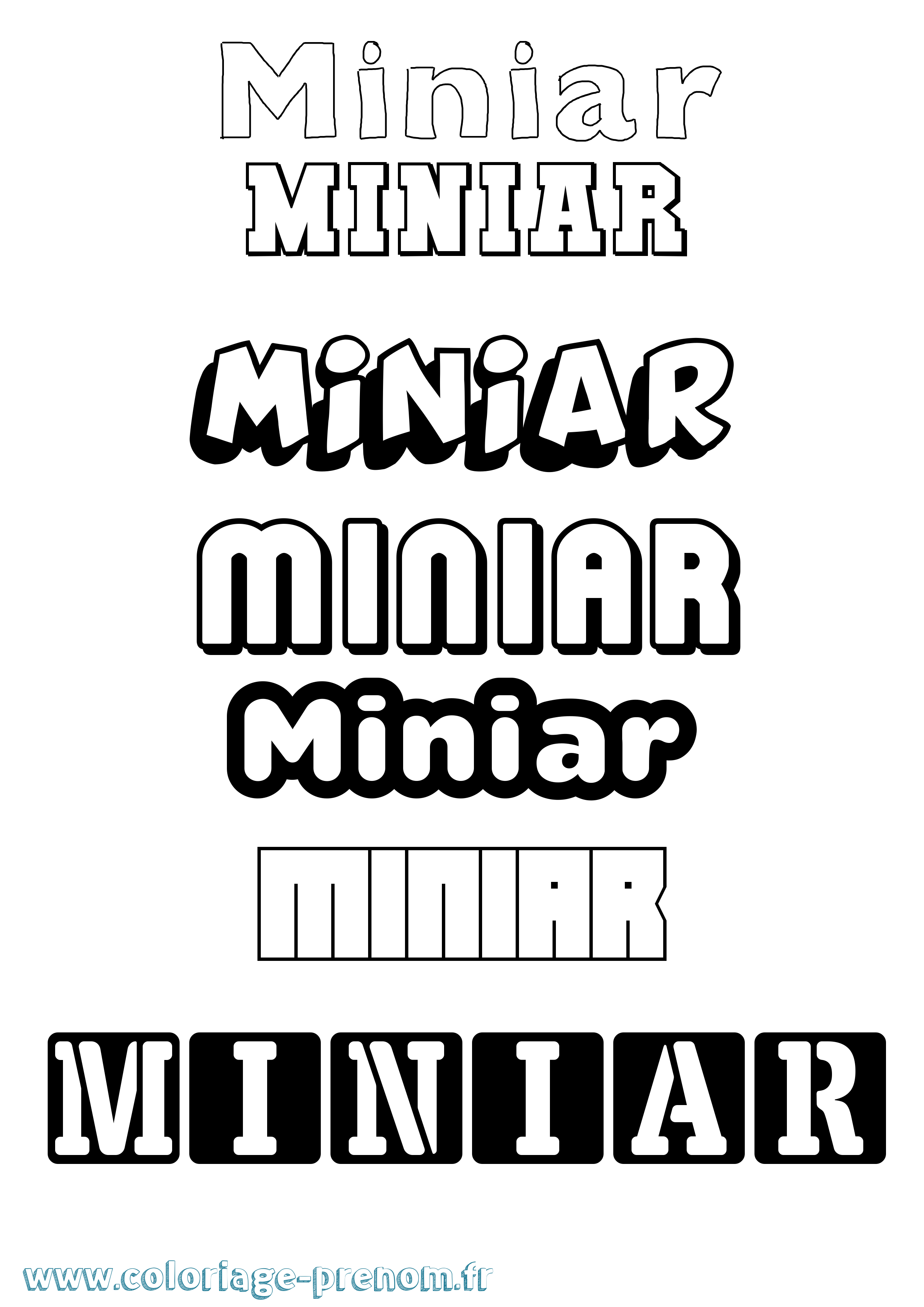 Coloriage Miniar Simple Coloriage prénom Miniar Simple