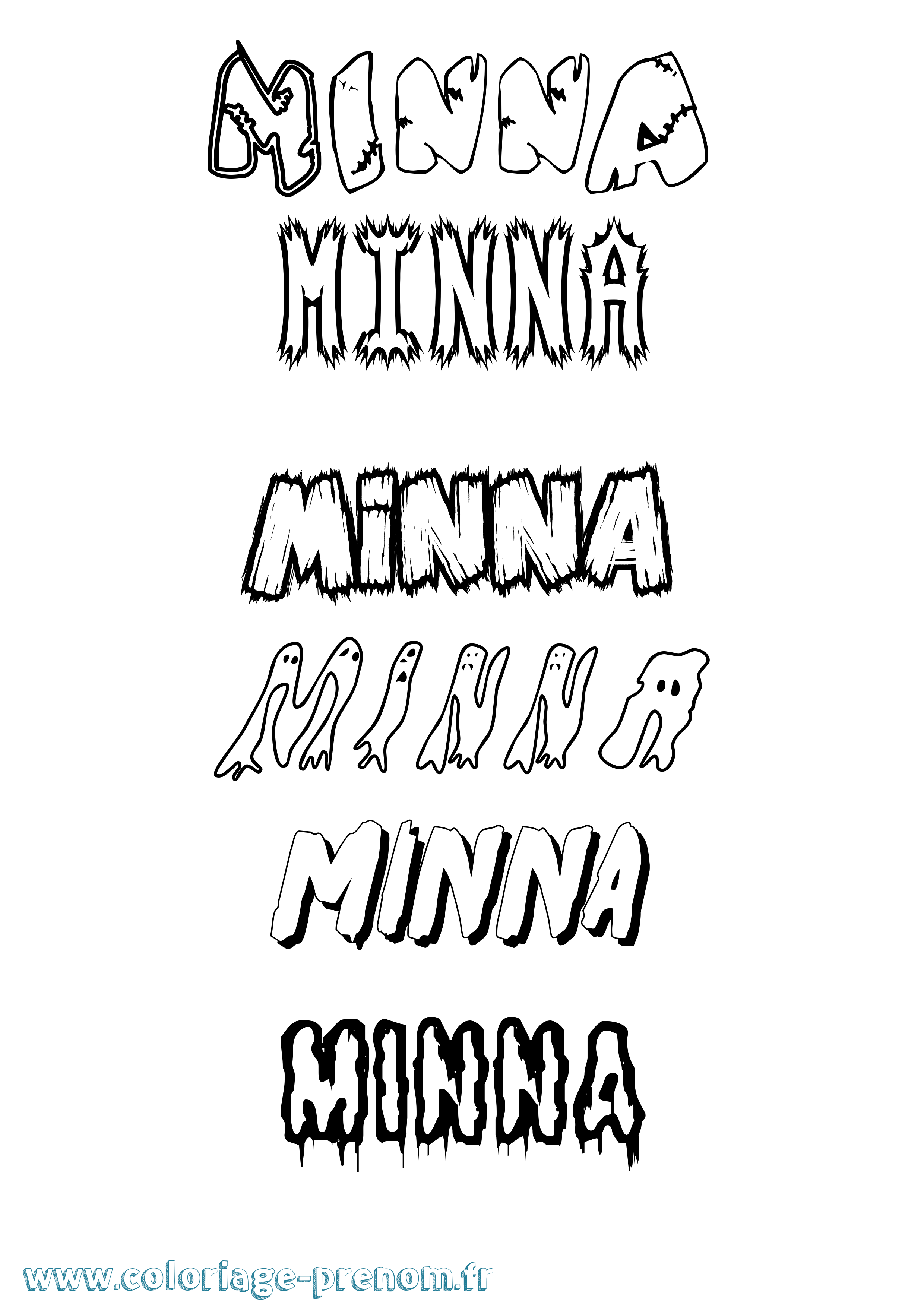 Coloriage Minna Frisson Coloriage prénom Minna Frisson
