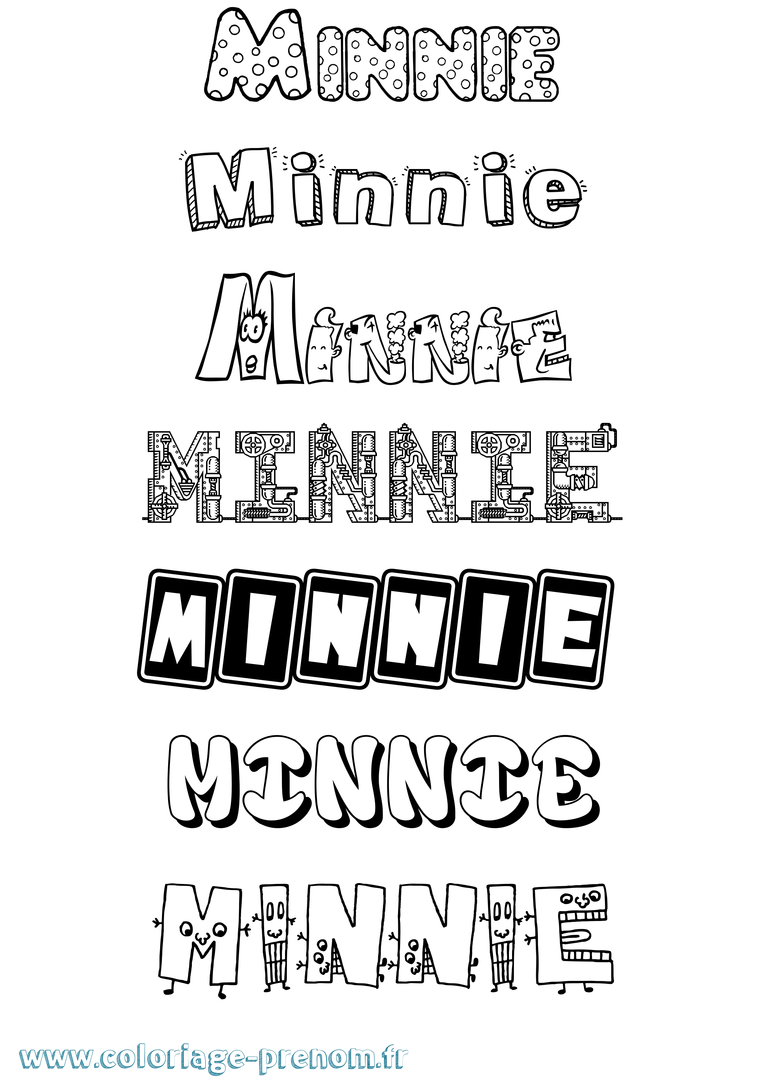 Coloriage Minnie Fun Coloriage prénom Minnie Fun