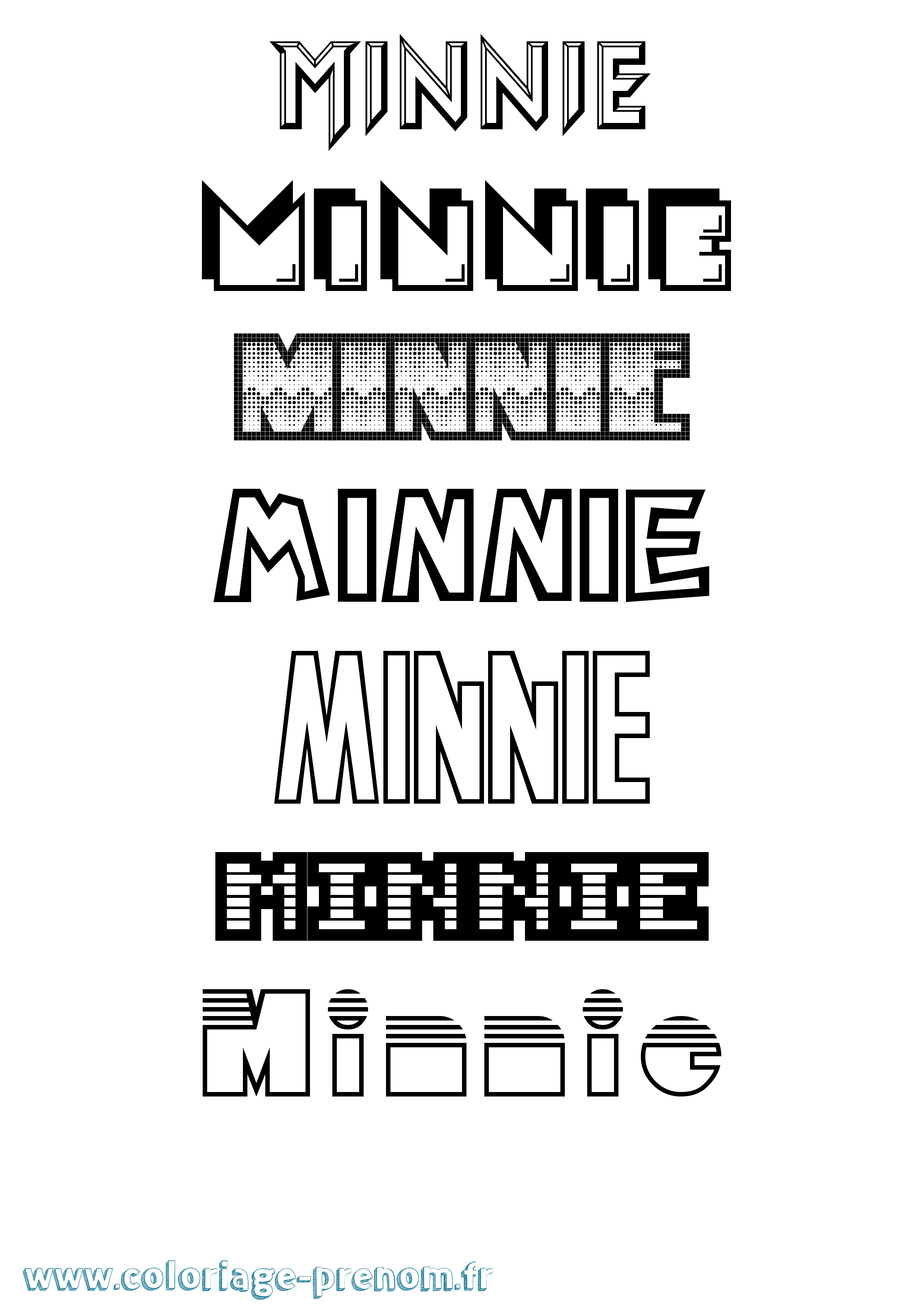 Coloriage Minnie Jeux Vidéos Coloriage prénom Minnie Jeux Vidéos