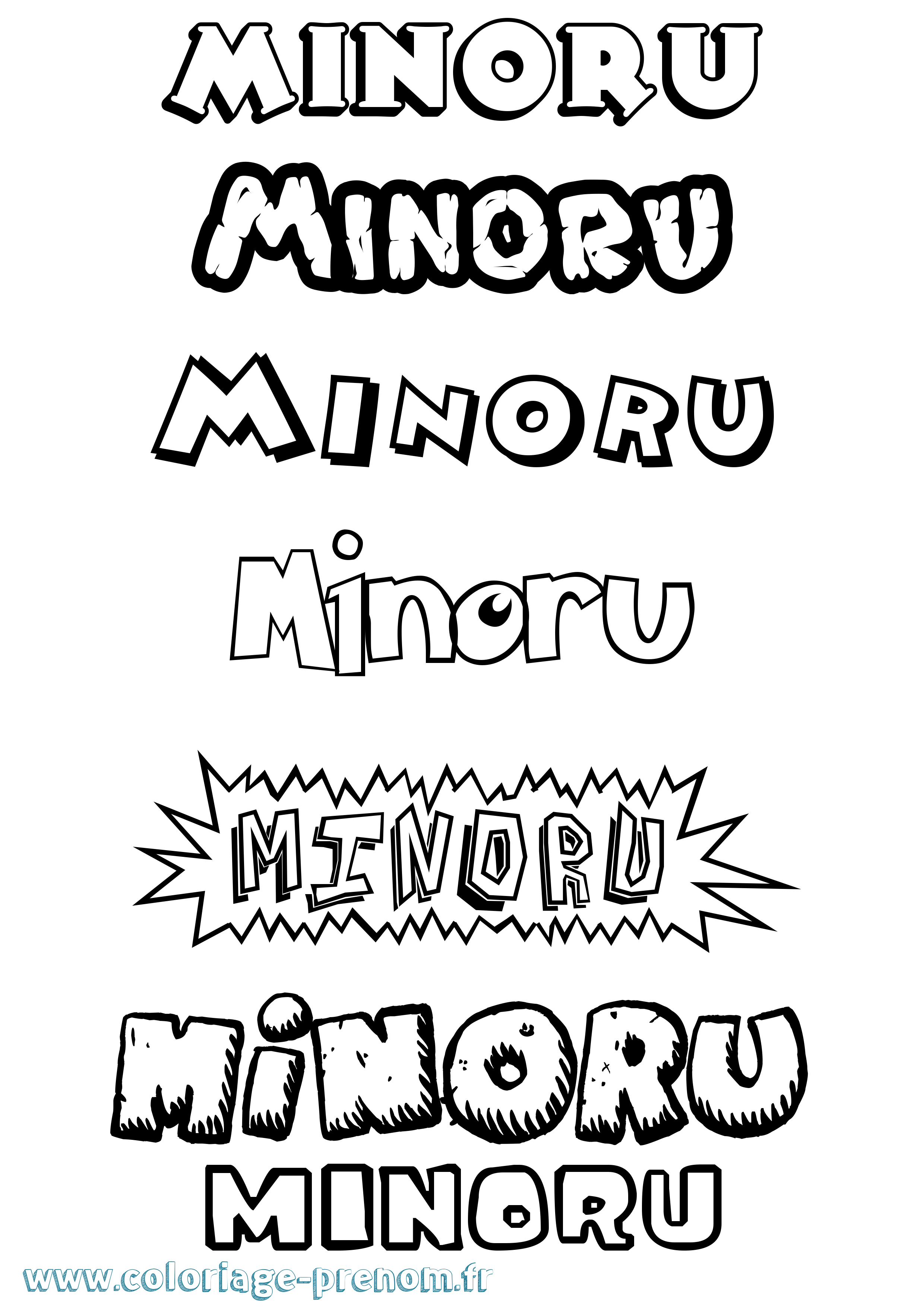 Coloriage Minoru Dessin Animé Coloriage prénom Minoru Dessin Animé