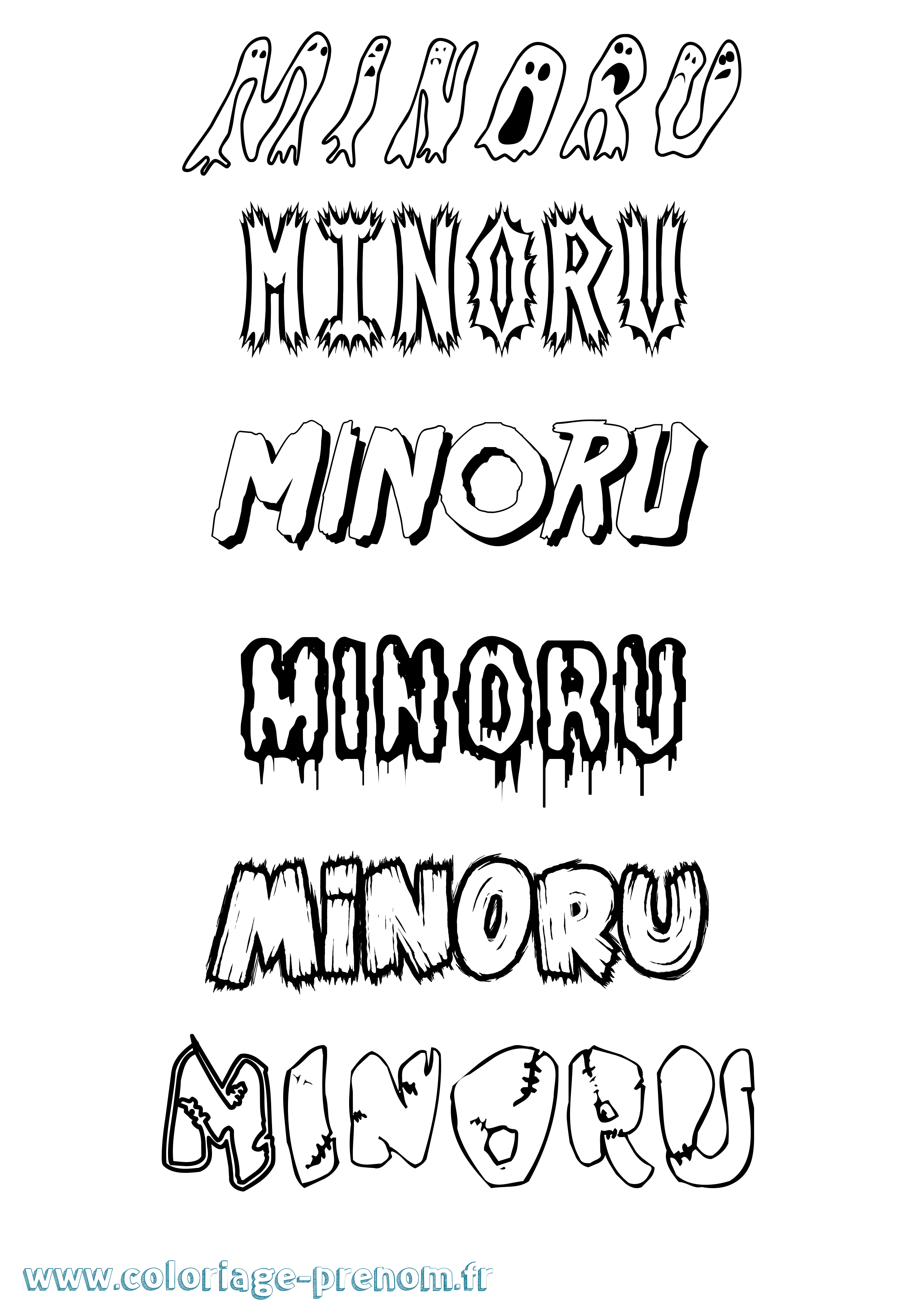 Coloriage Minoru Frisson Coloriage prénom Minoru Frisson